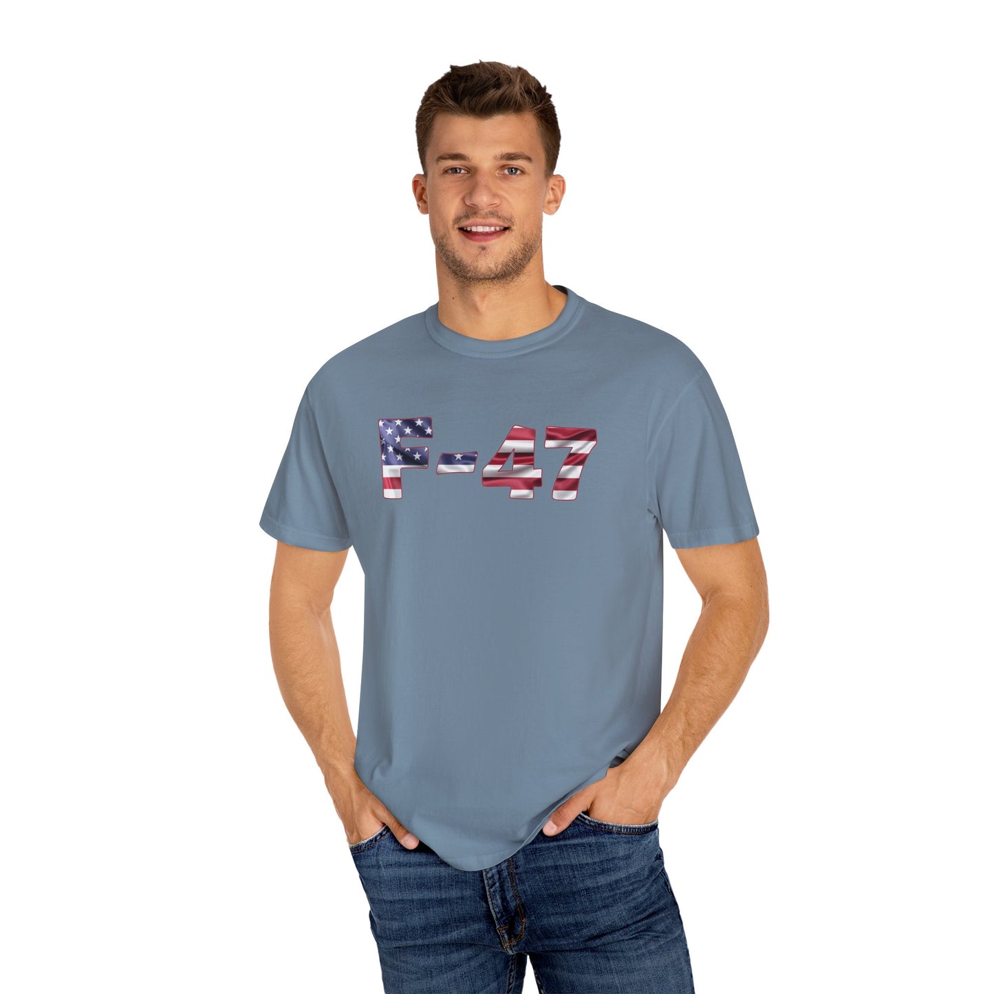F-47 American Flag Unisex Garment-Dyed T-Shirt