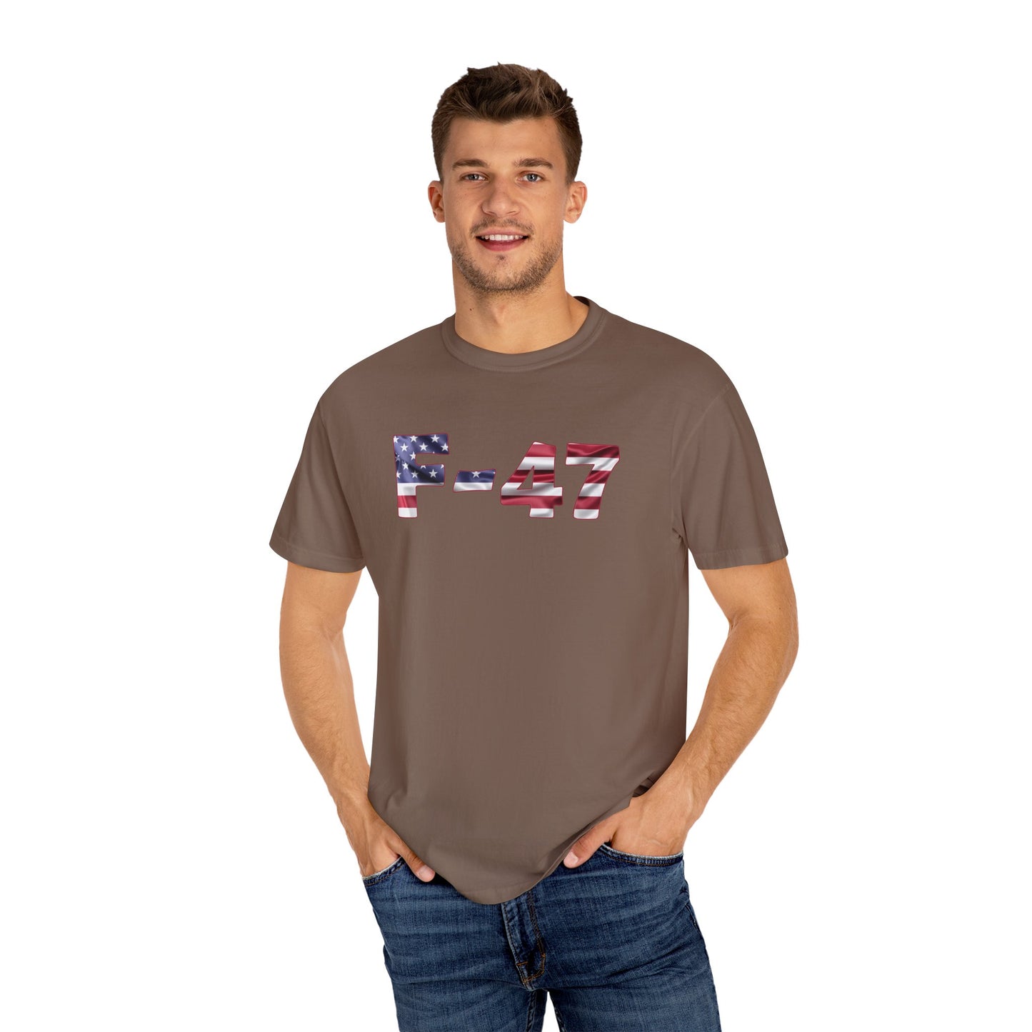 F-47 American Flag Unisex Garment-Dyed T-Shirt