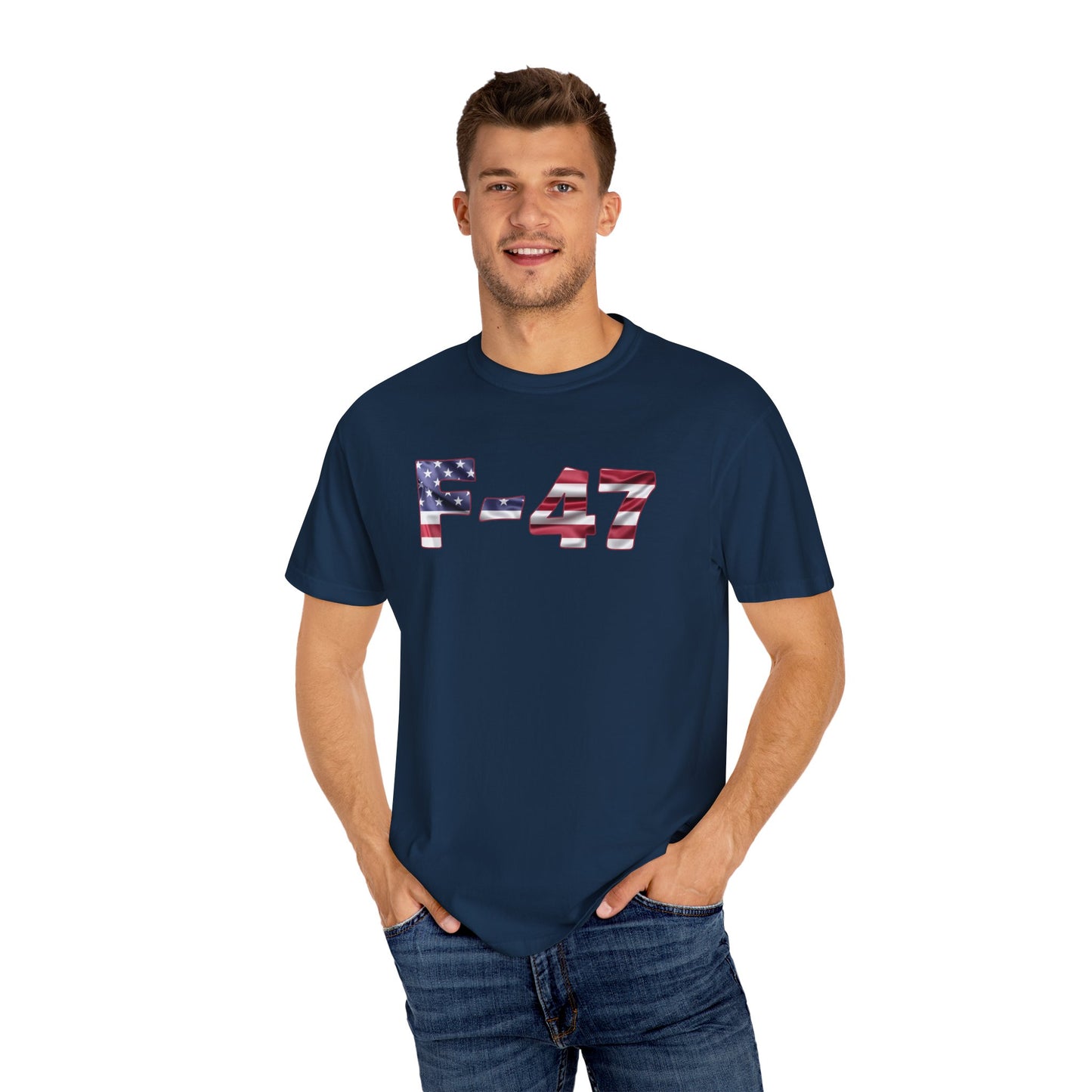 F-47 American Flag Unisex Garment-Dyed T-Shirt