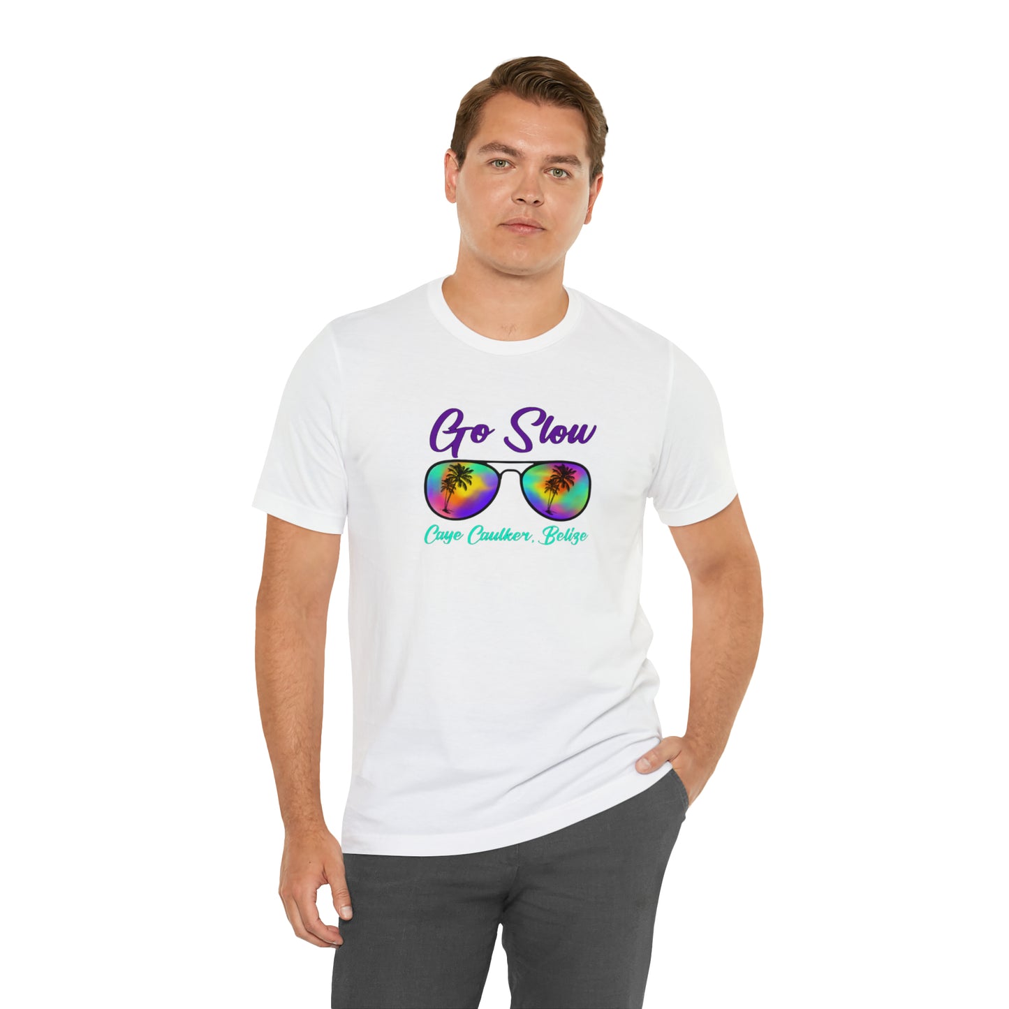 Unisex Go Slow Purple Short Sleeve Tee