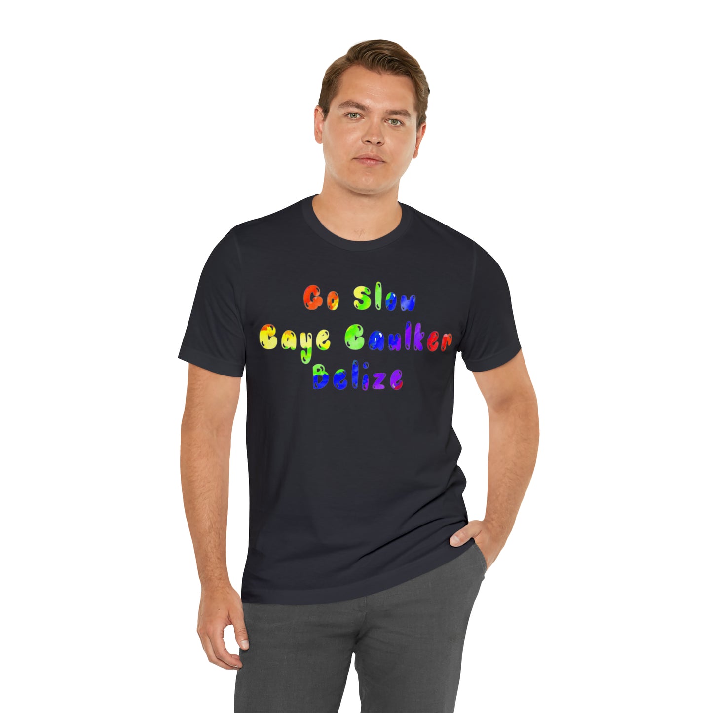Go Slow Rainbow Unisex Jersey Short Sleeve Tee