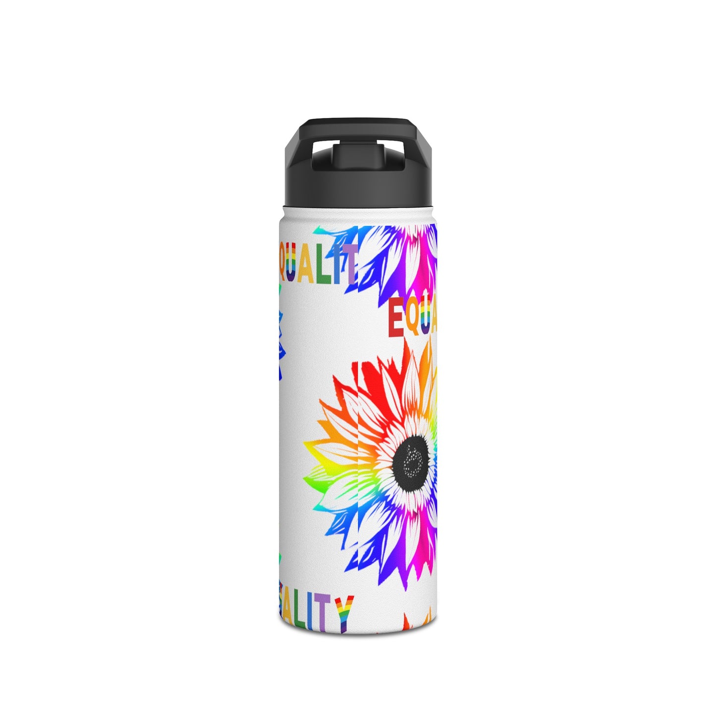 Equality Sunflower Stainless Steel Water Bottle, Standard Lid