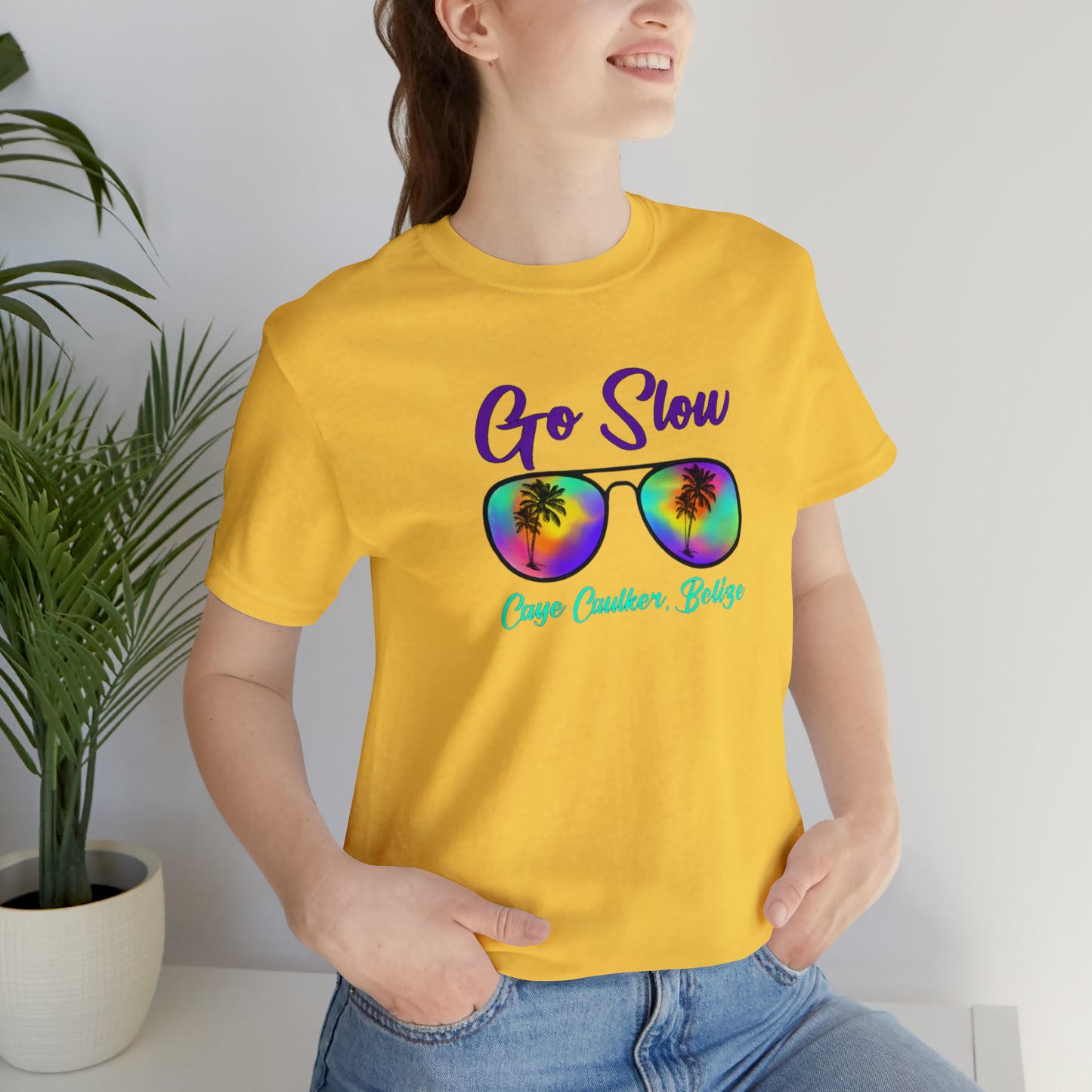 Unisex Go Slow Purple Short Sleeve Tee