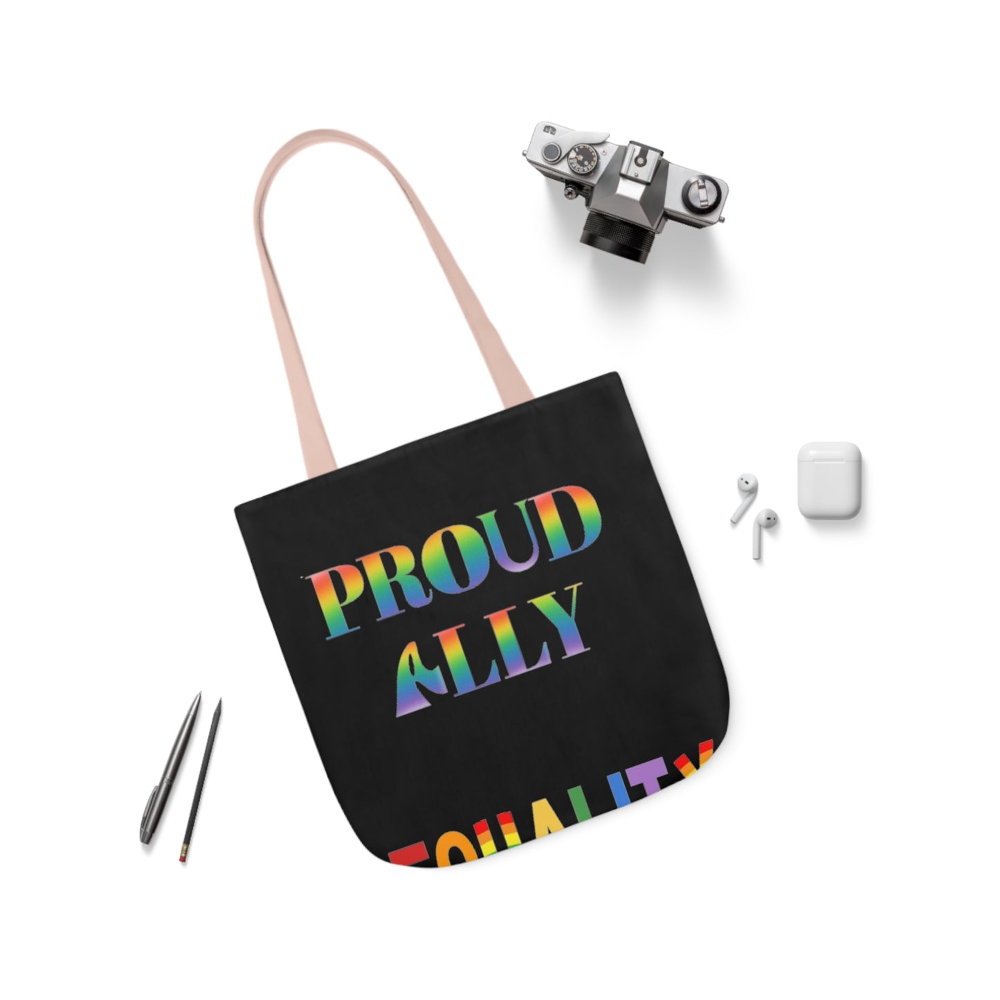 Proud Ally Canvas Tote Bag, 5-Color Straps