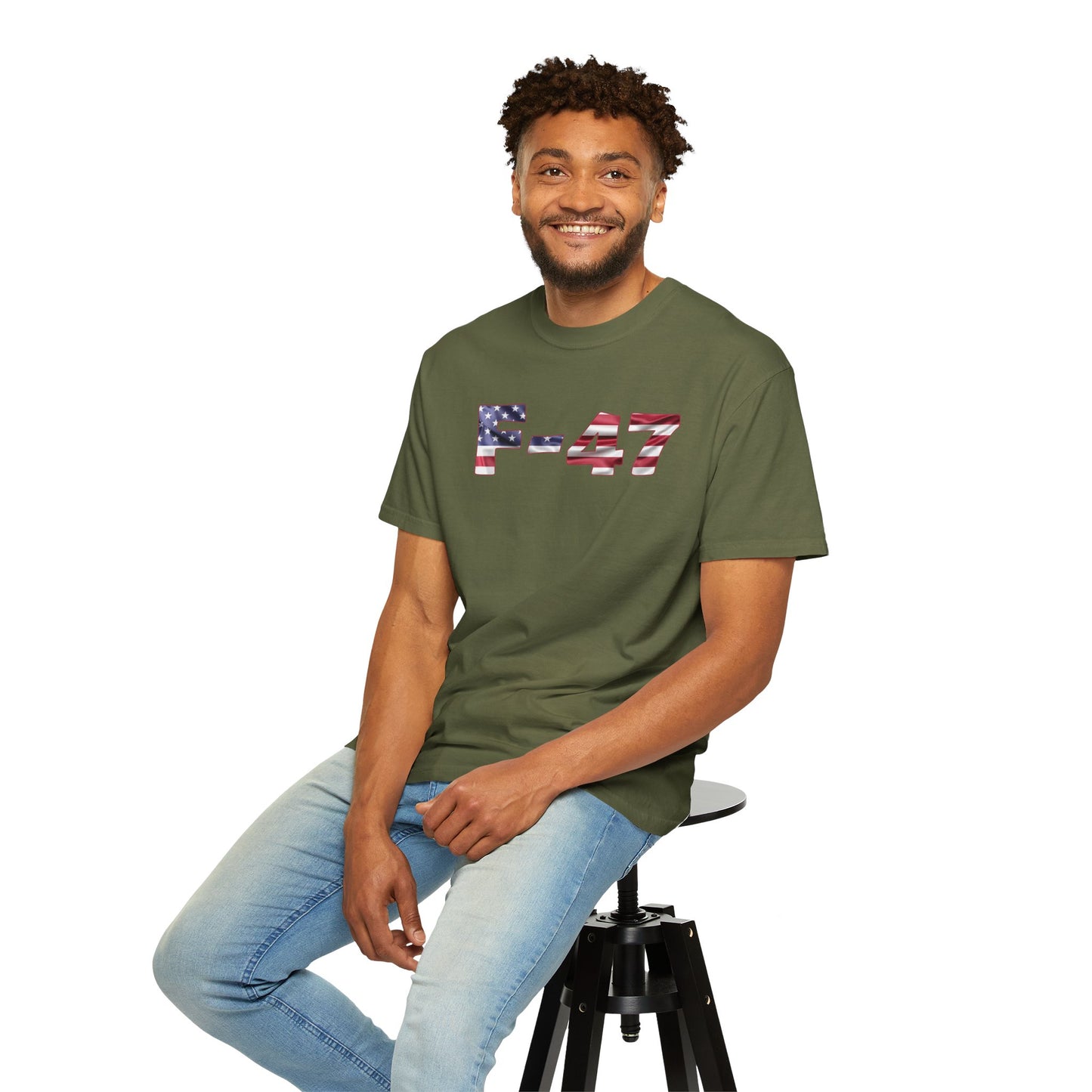 F-47 American Flag Unisex Garment-Dyed T-Shirt
