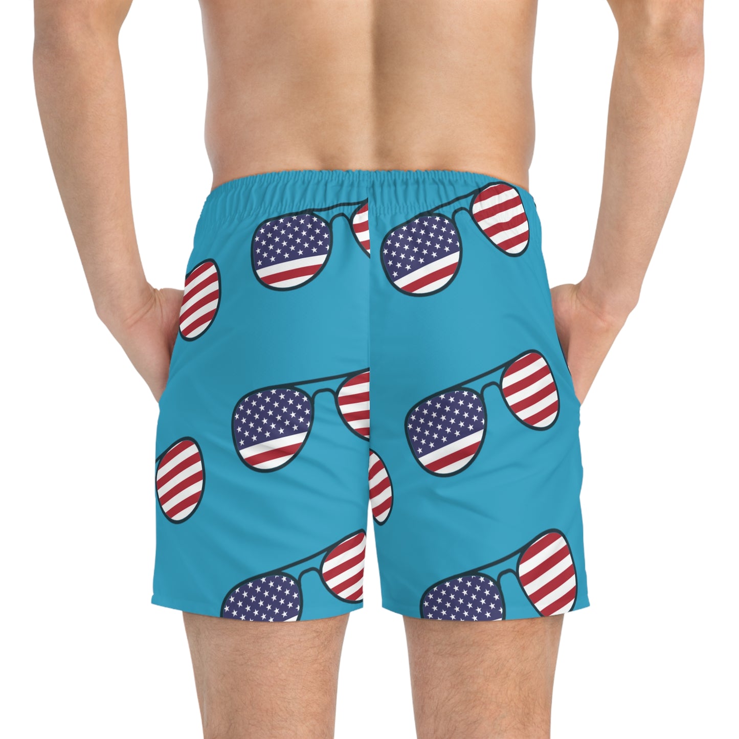 Patriotic Sunglasses Swim Trunks (AOP)
