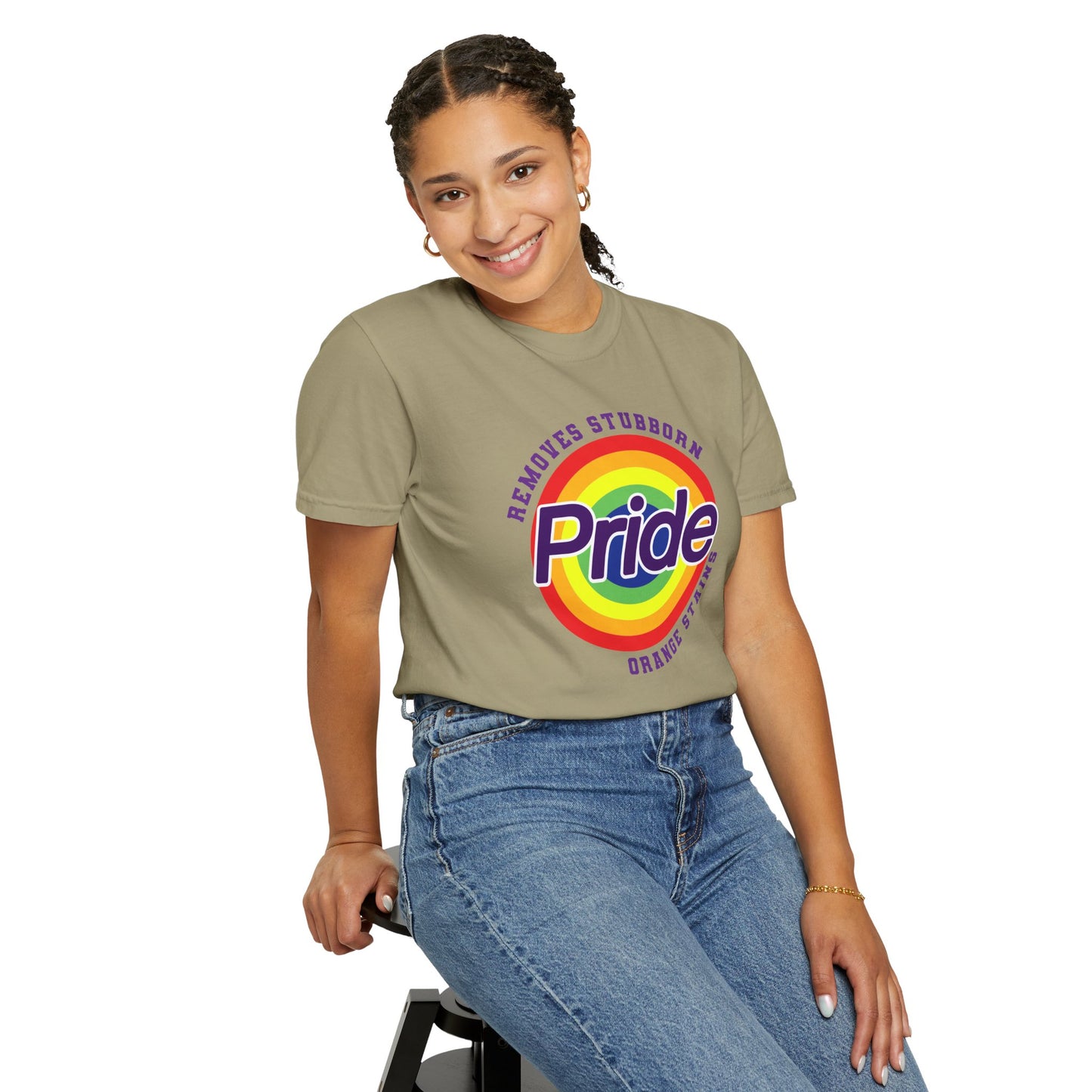 Pride Themed Unisex Garment-Dyed T-Shirt - Removes Stubborn Orange Stains