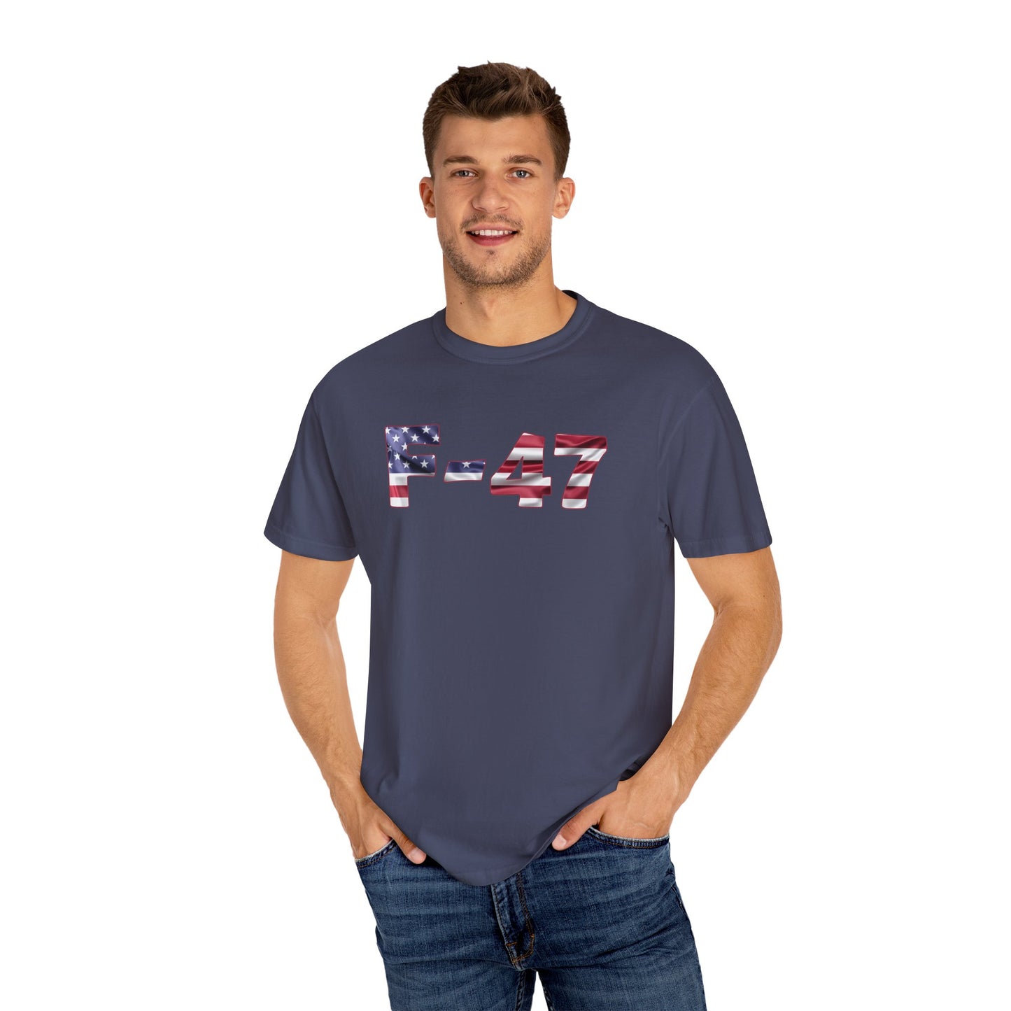 F-47 American Flag Unisex Garment-Dyed T-Shirt