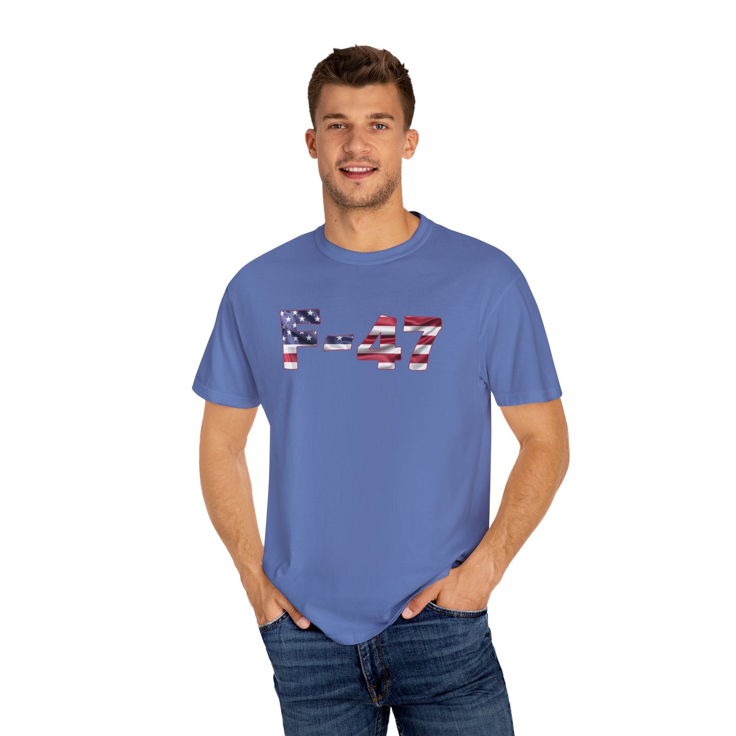 F-47 American Flag Unisex Garment-Dyed T-Shirt