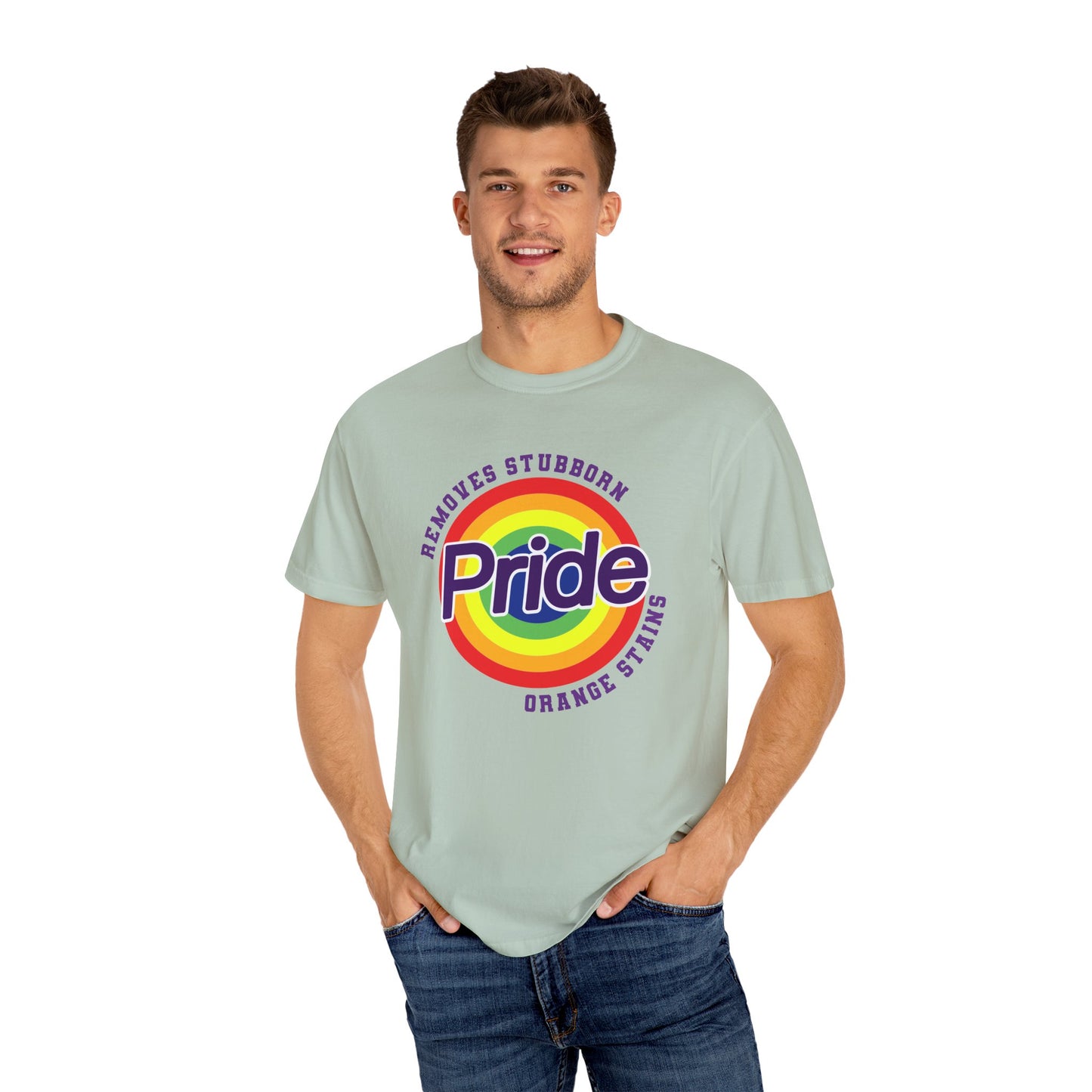Pride Themed Unisex Garment-Dyed T-Shirt - Removes Stubborn Orange Stains