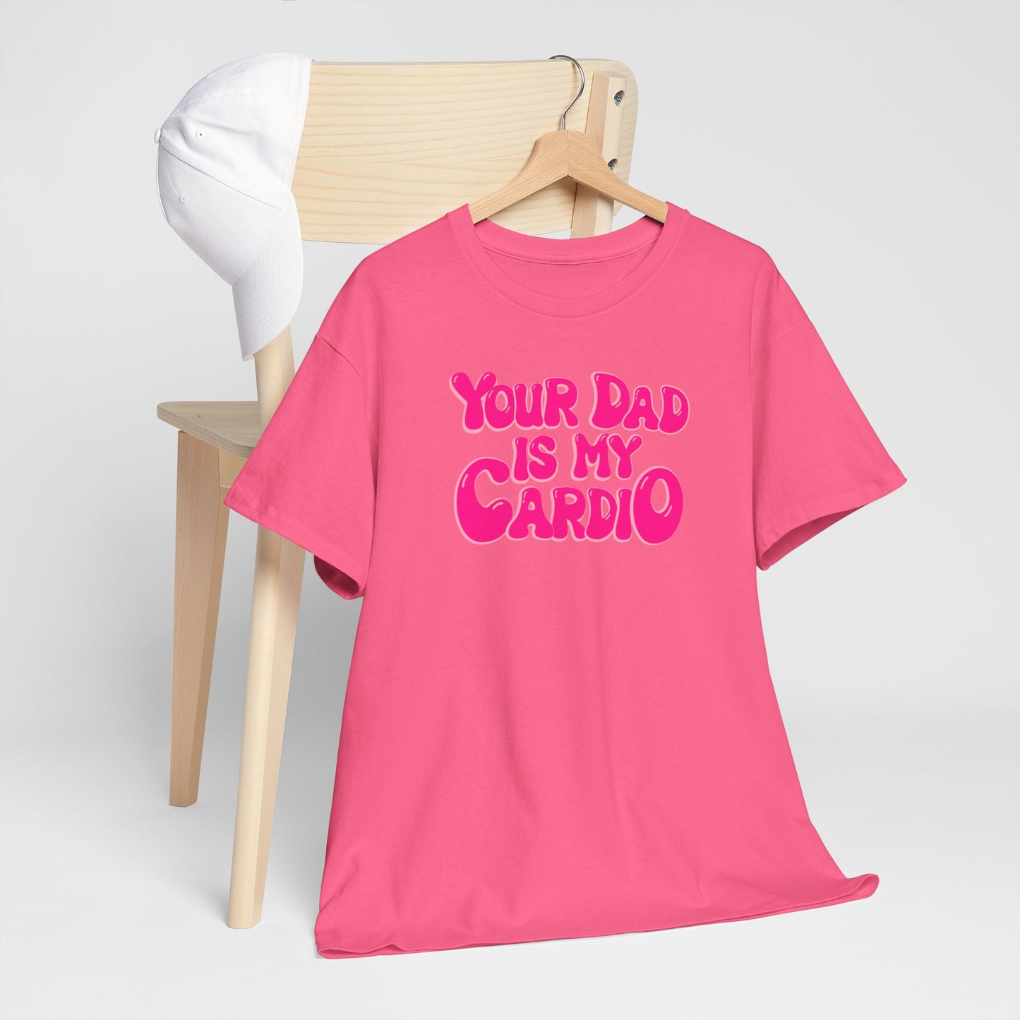 Funny Unisex Heavy Cotton Tee - "Your Dad Is My Cardio"