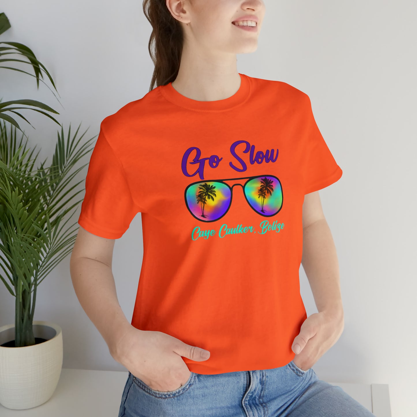 Unisex Go Slow Purple Short Sleeve Tee
