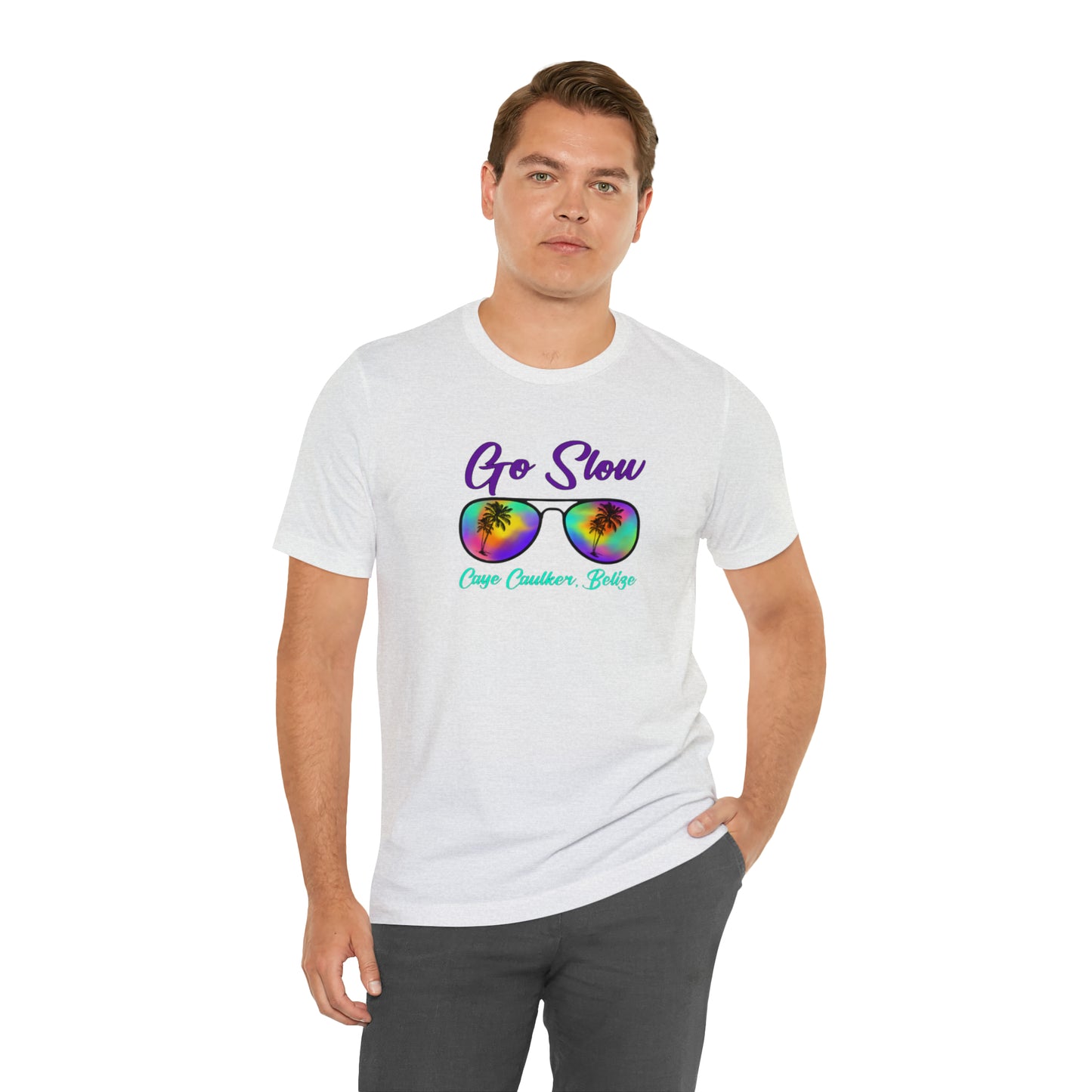 Unisex Go Slow Purple Short Sleeve Tee