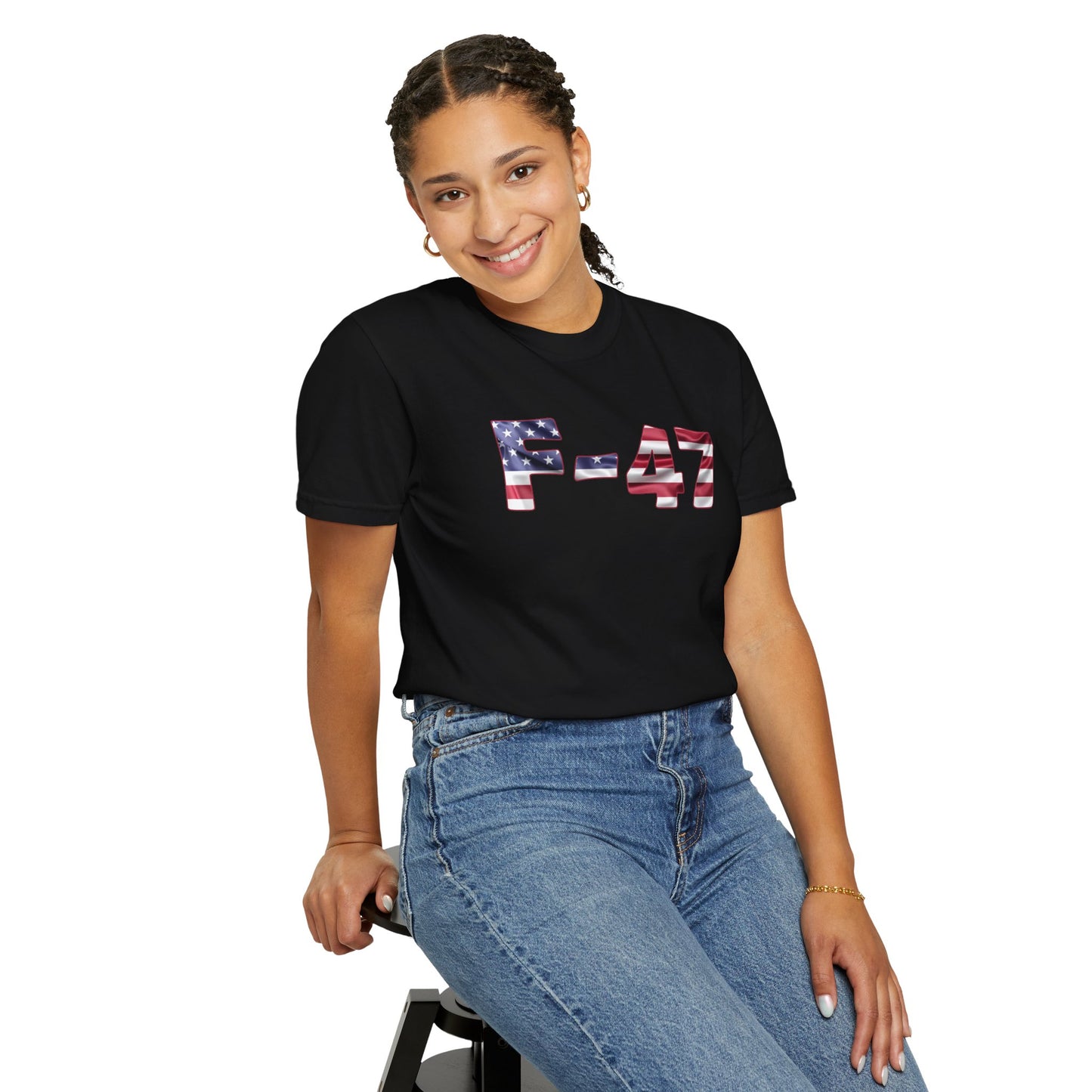 F-47 American Flag Unisex Garment-Dyed T-Shirt