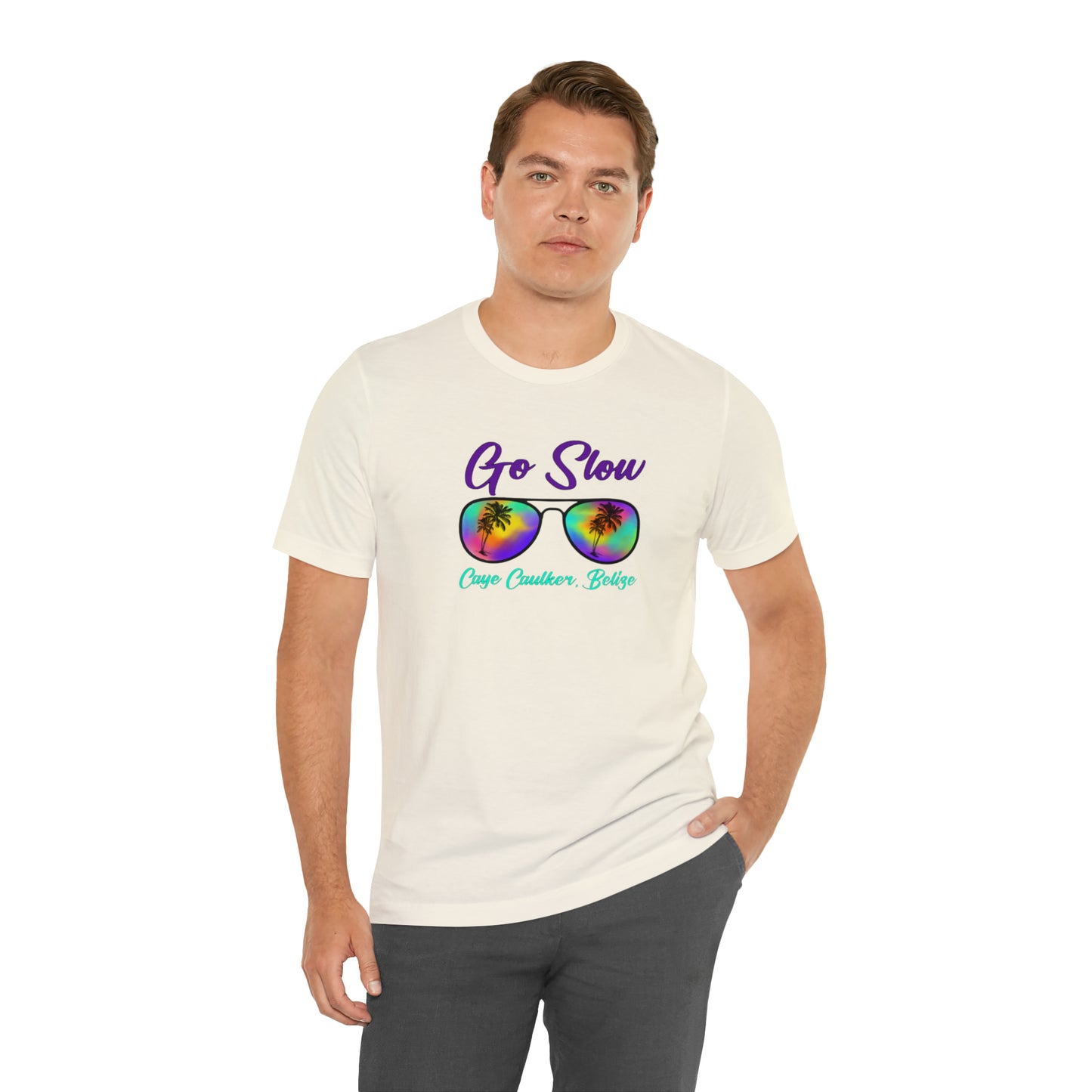 Unisex Go Slow Purple Short Sleeve Tee