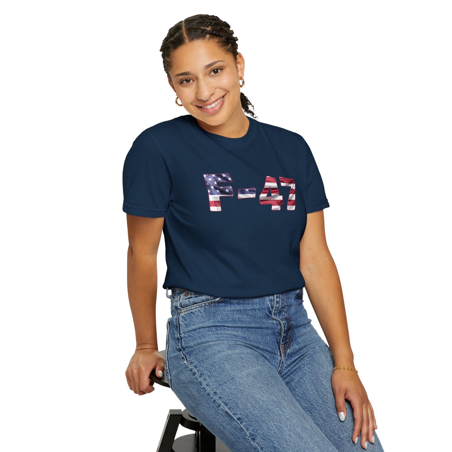 F-47 American Flag Unisex Garment-Dyed T-Shirt