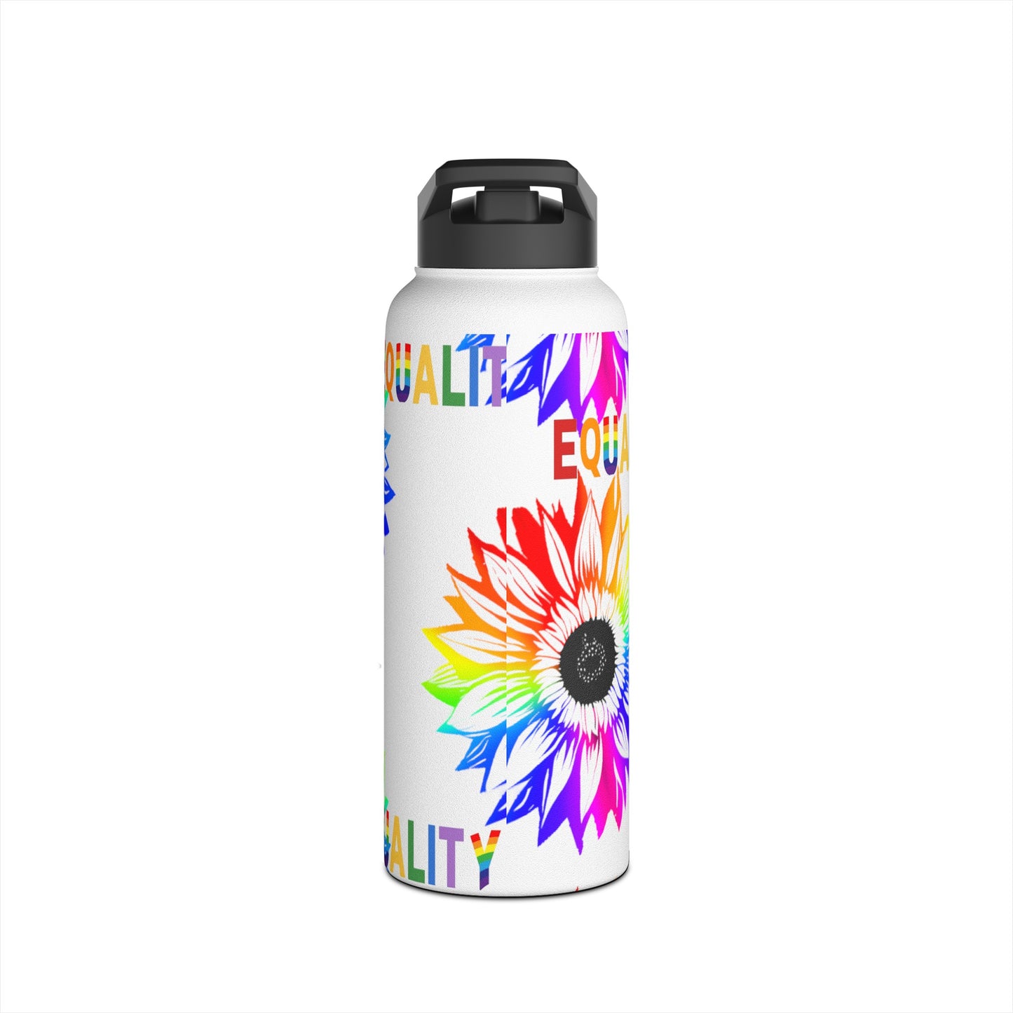 Equality Sunflower Stainless Steel Water Bottle, Standard Lid