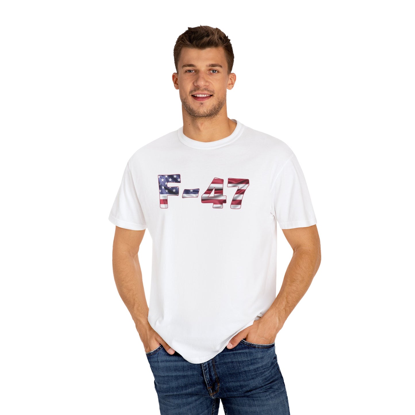 F-47 American Flag Unisex Garment-Dyed T-Shirt