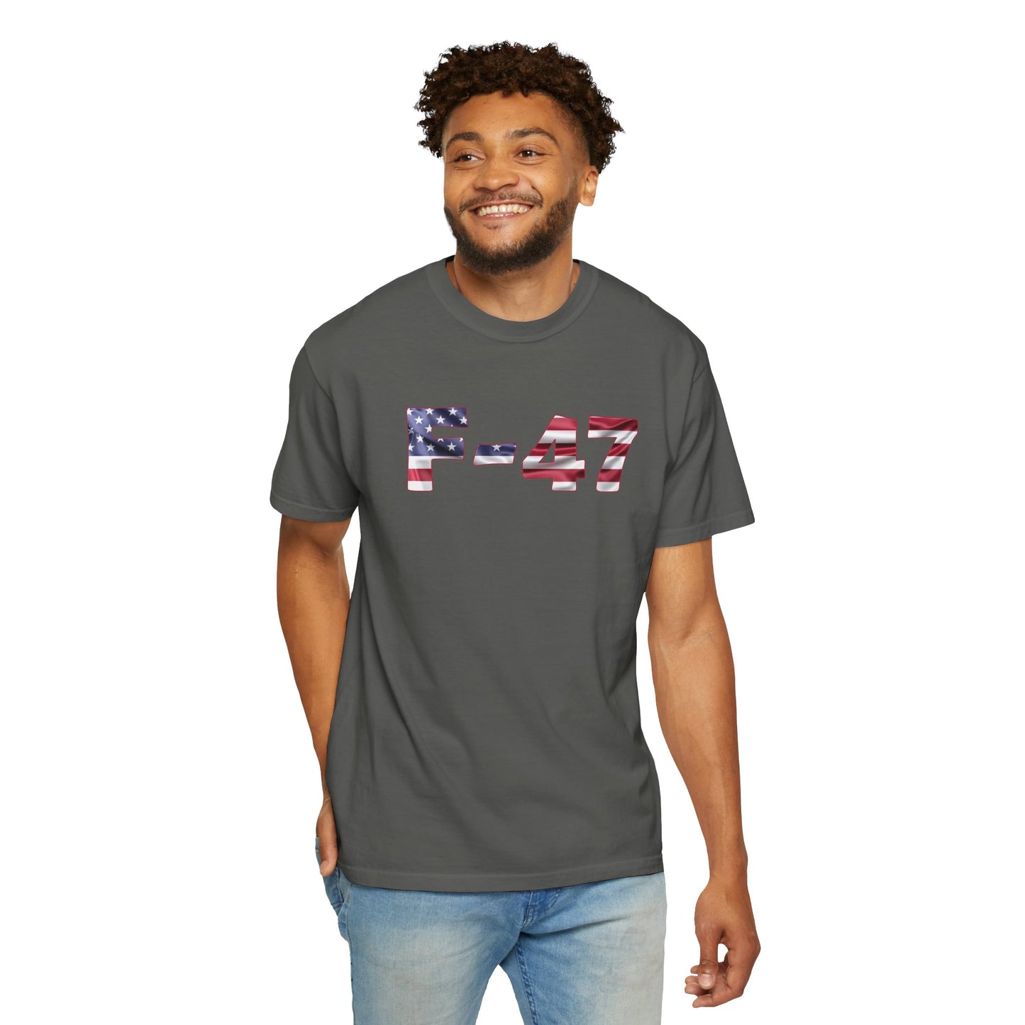 F-47 American Flag Unisex Garment-Dyed T-Shirt