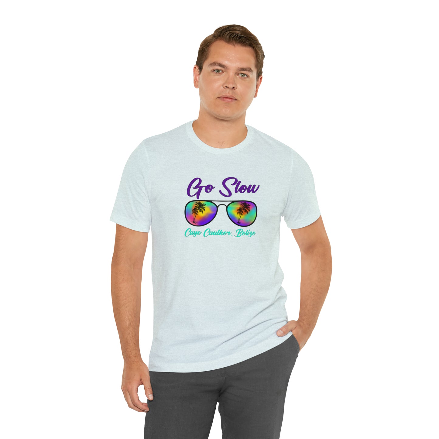 Unisex Go Slow Purple Short Sleeve Tee