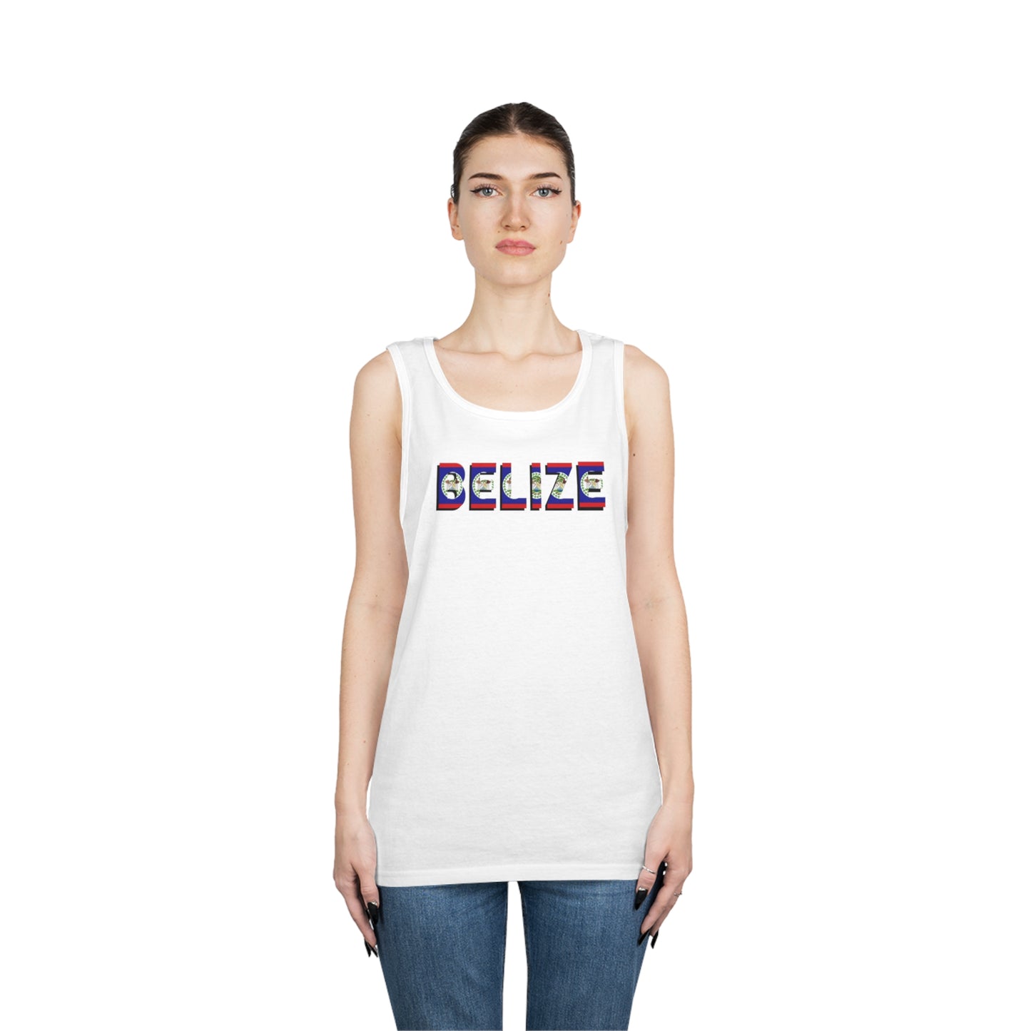 Belize flag Unisex Heavy Cotton Tank Top