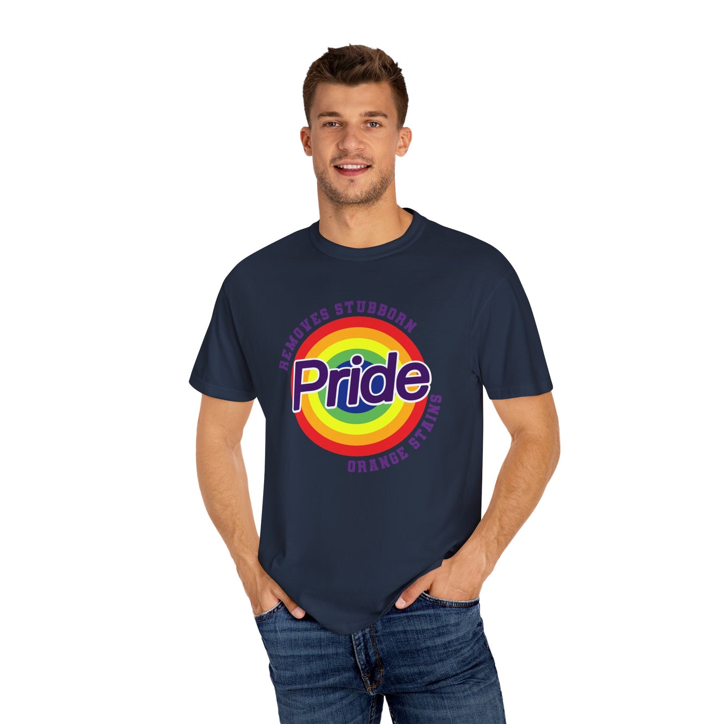Pride Themed Unisex Garment-Dyed T-Shirt - Removes Stubborn Orange Stains