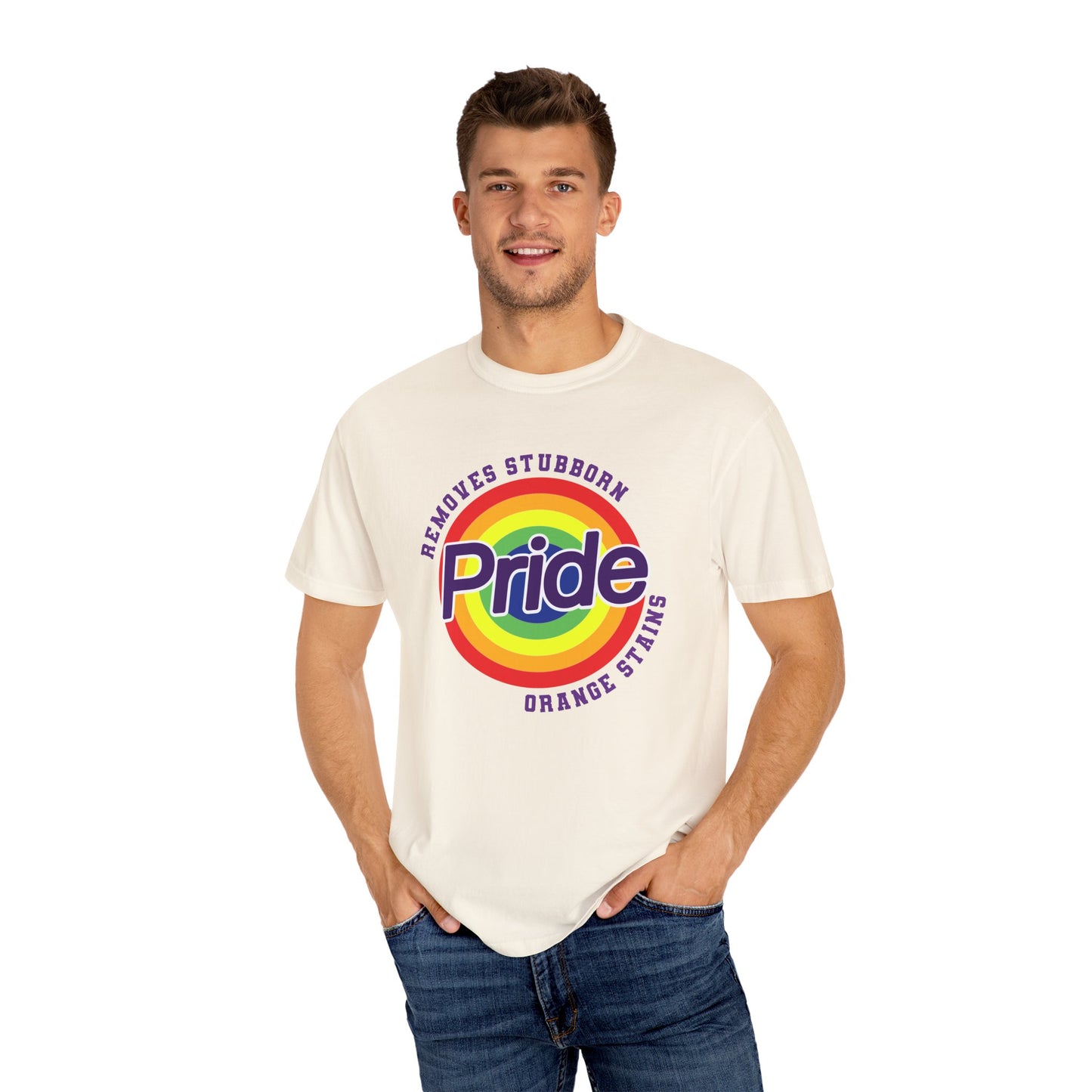 Pride Themed Unisex Garment-Dyed T-Shirt - Removes Stubborn Orange Stains