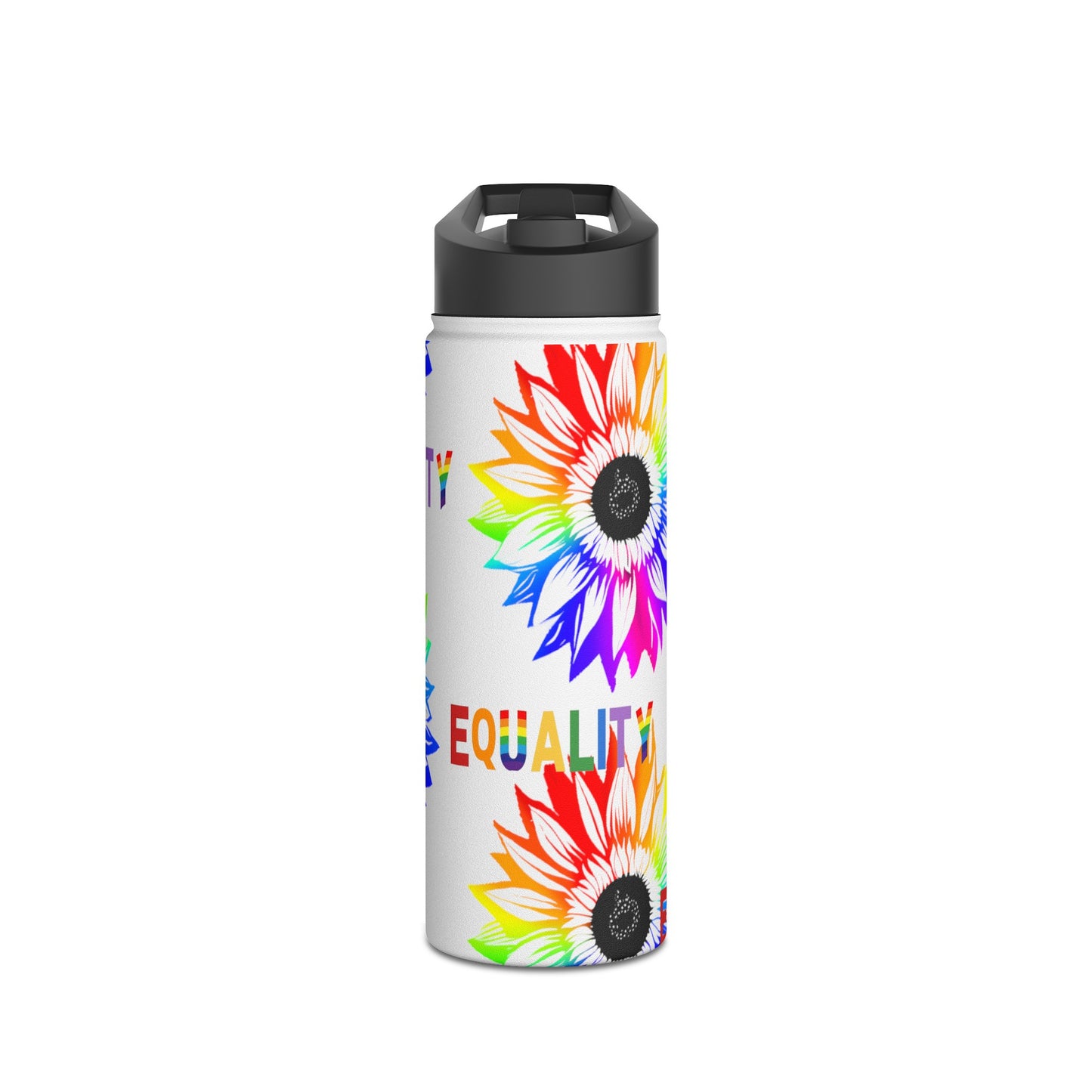 Equality Sunflower Stainless Steel Water Bottle, Standard Lid