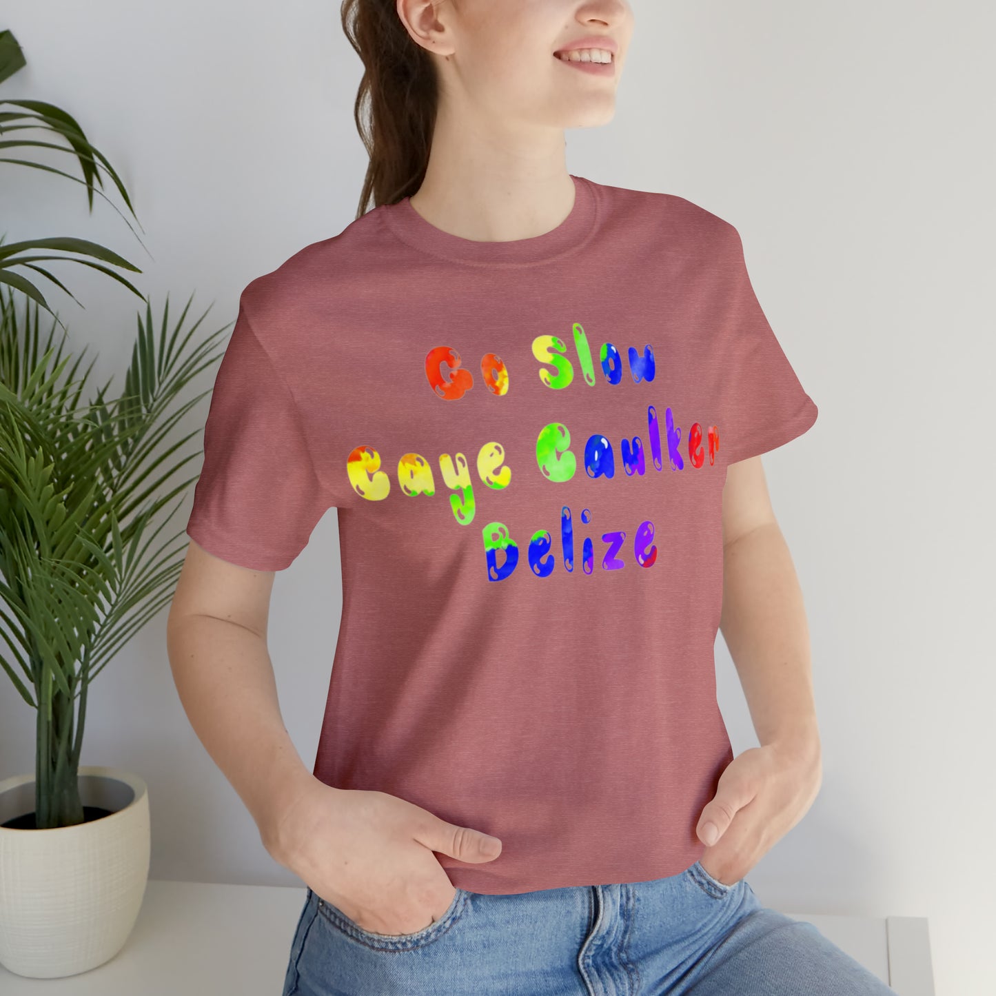 Go Slow Rainbow Unisex Jersey Short Sleeve Tee