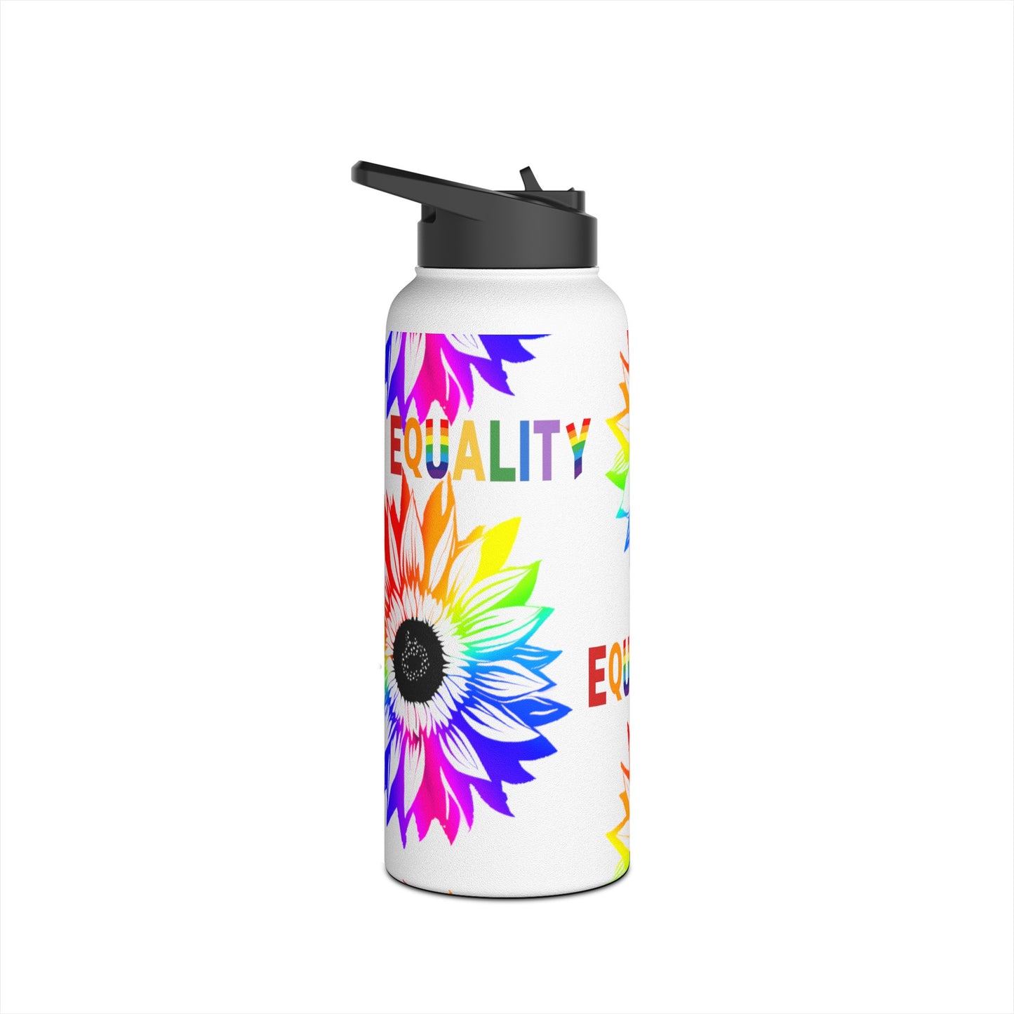 Equality Sunflower Stainless Steel Water Bottle, Standard Lid