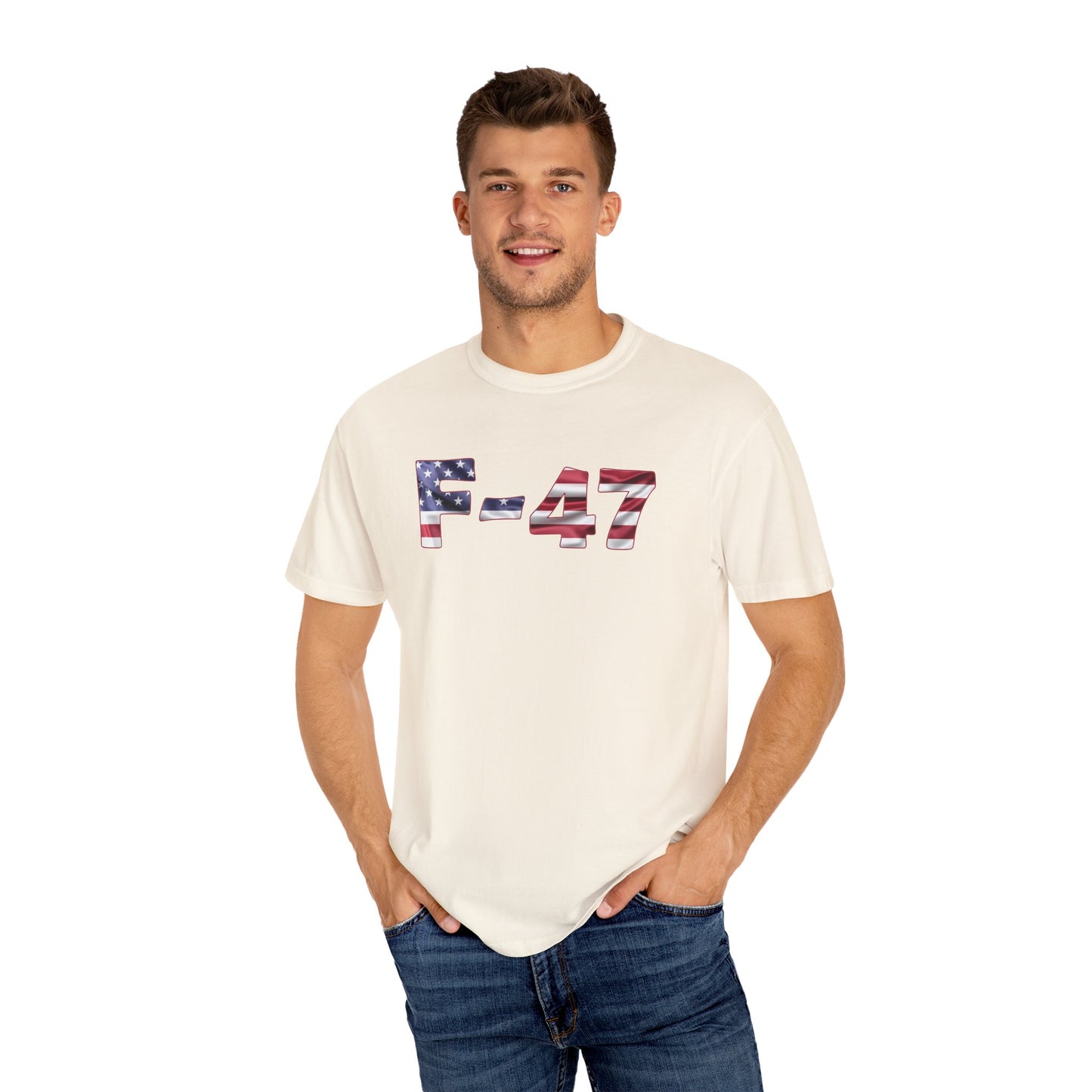 F-47 American Flag Unisex Garment-Dyed T-Shirt