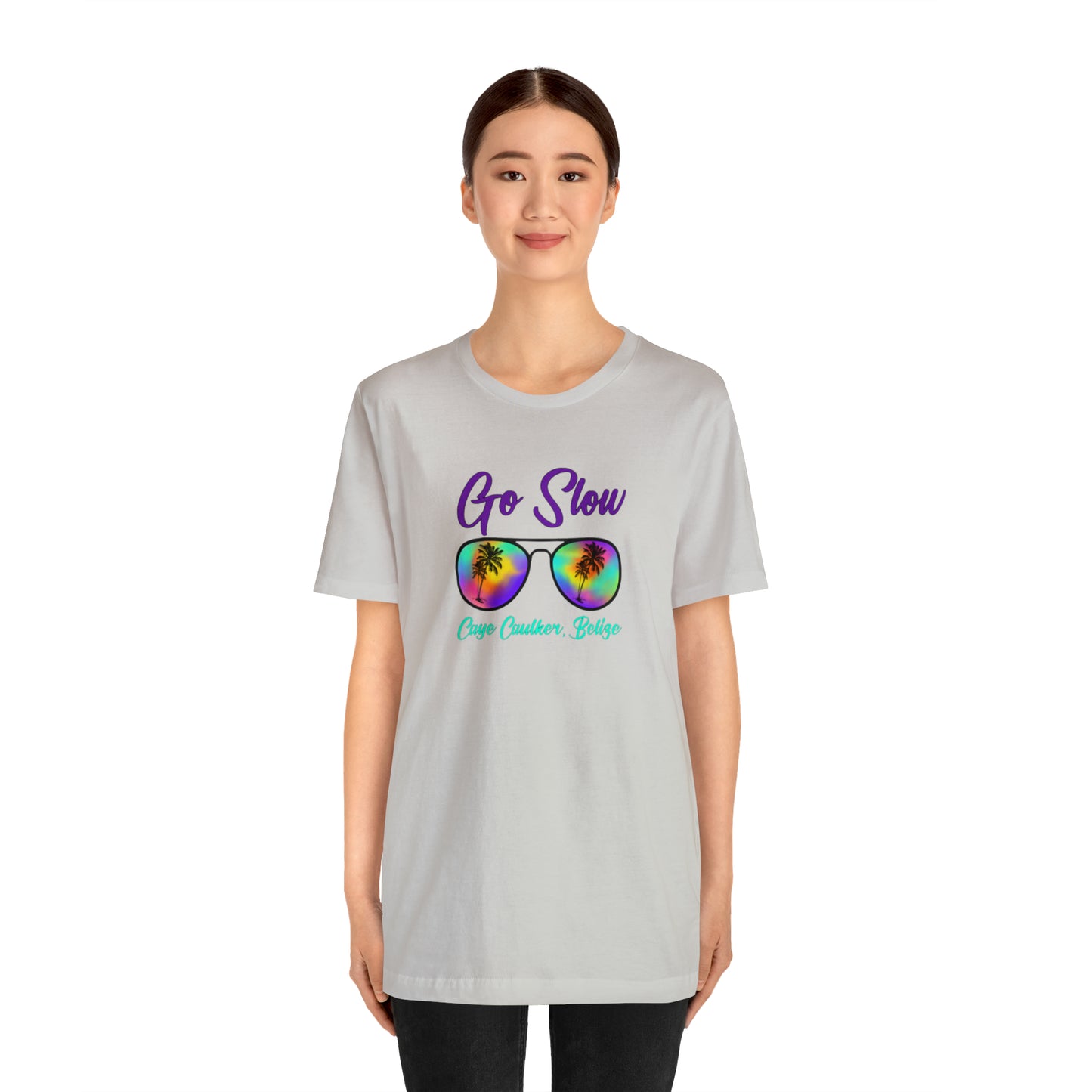 Unisex Go Slow Purple Short Sleeve Tee