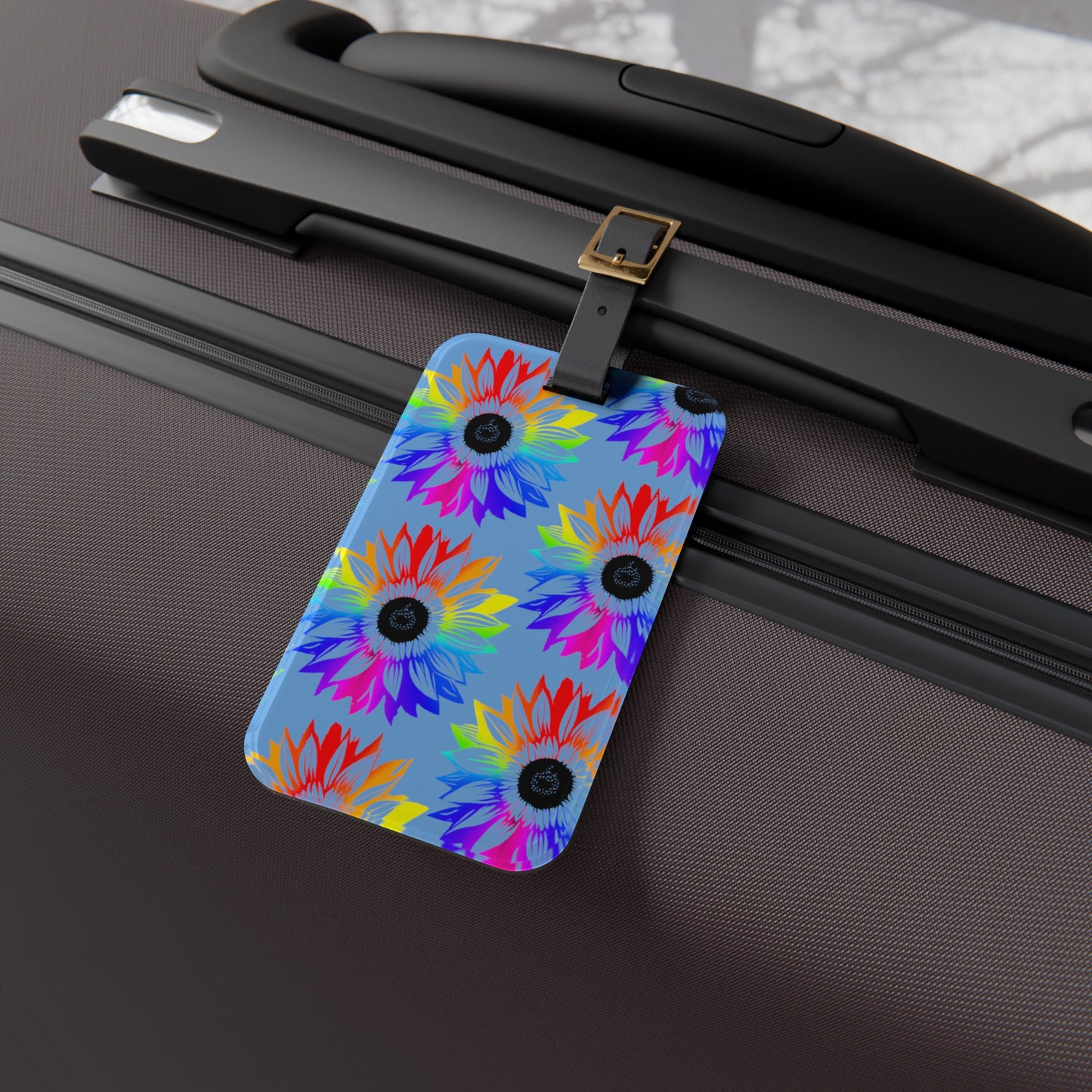 Rainbow Sunglower Luggage Tag