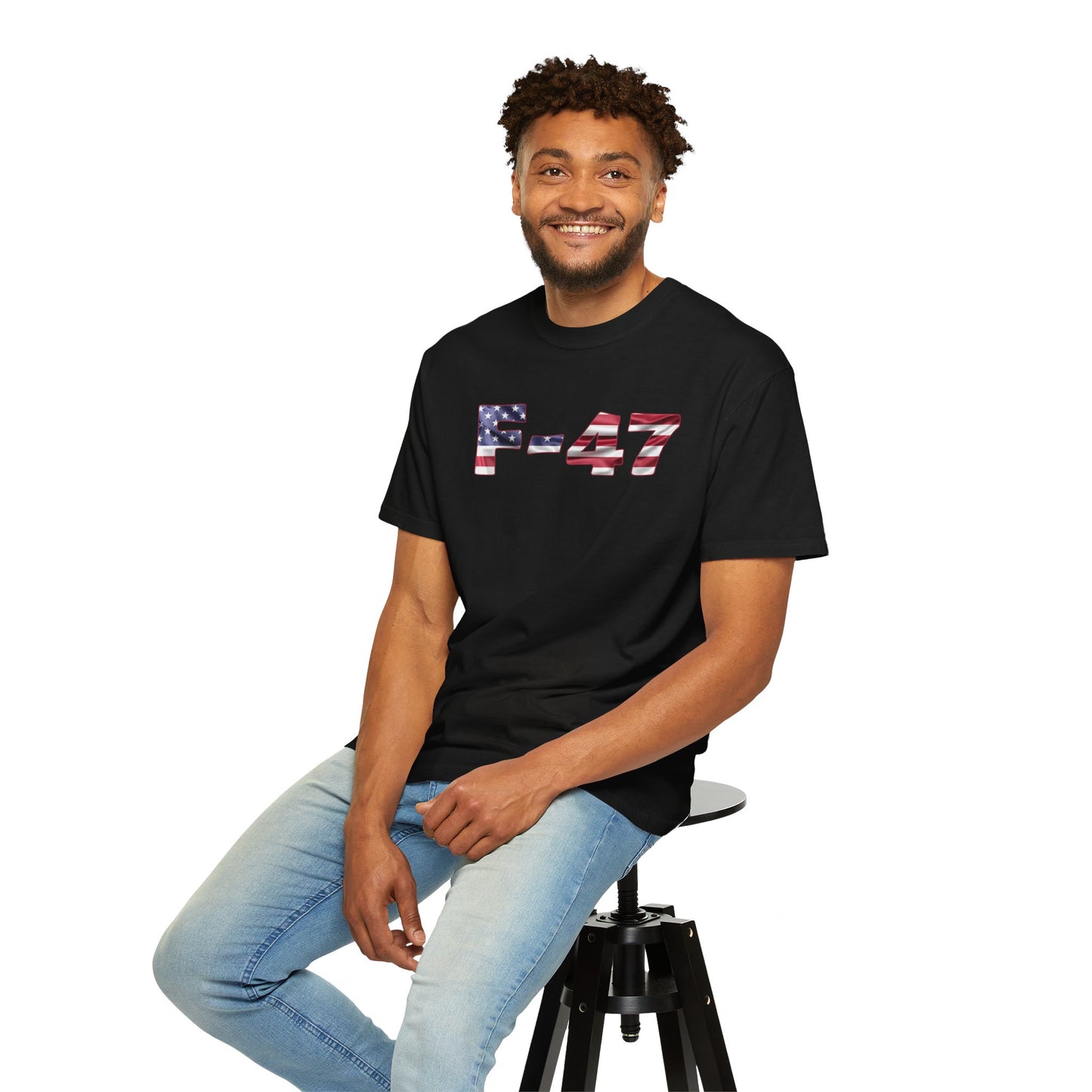 F-47 American Flag Unisex Garment-Dyed T-Shirt