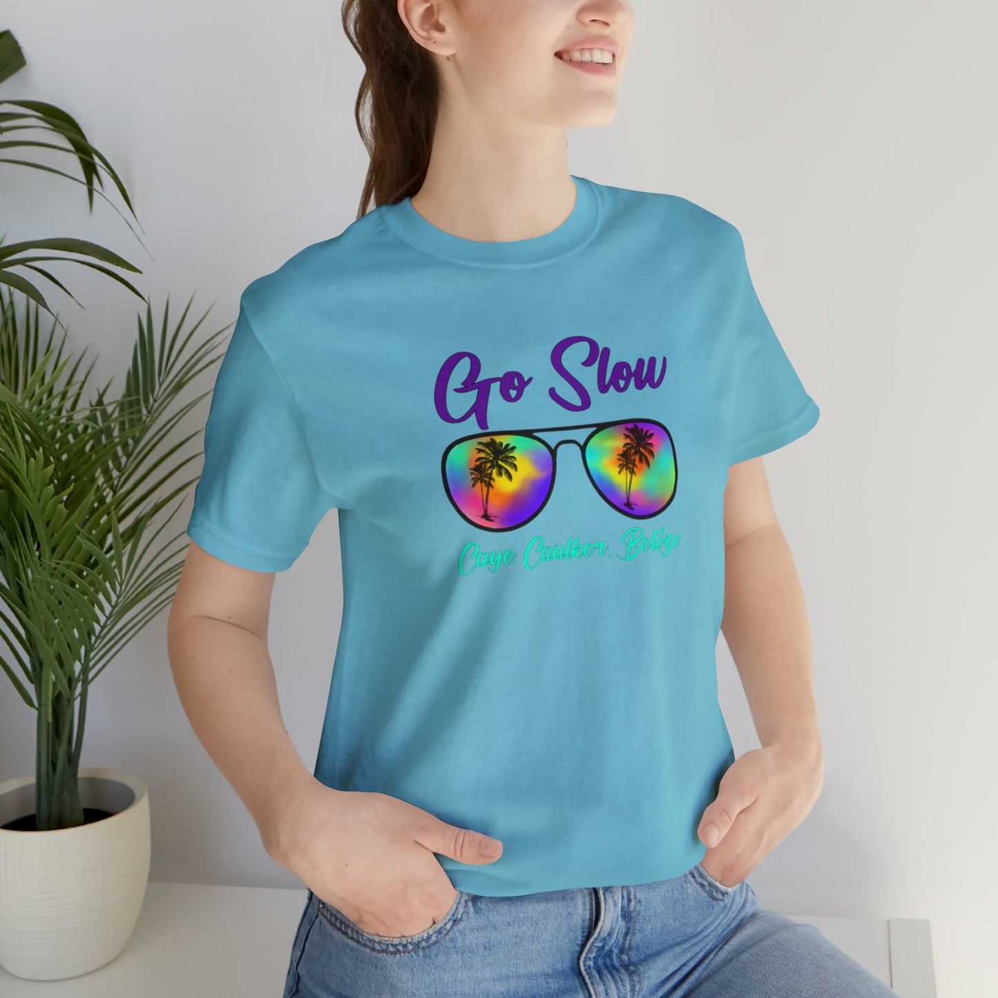 Unisex Go Slow Purple Short Sleeve Tee