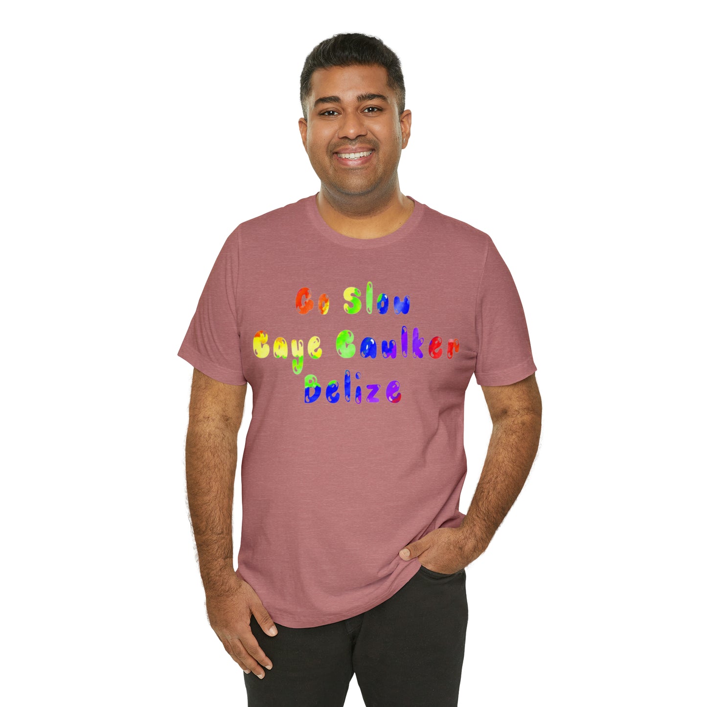 Go Slow Rainbow Unisex Jersey Short Sleeve Tee