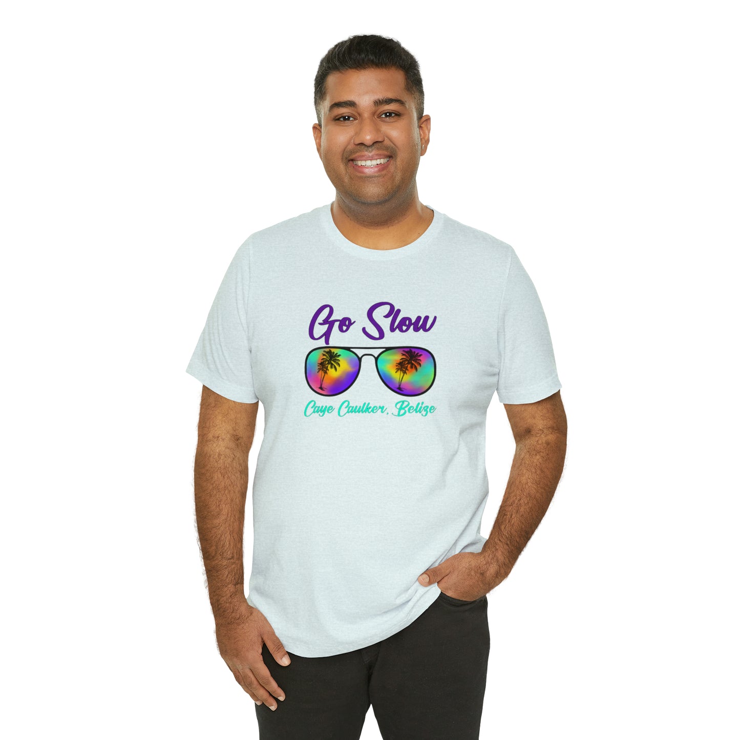 Unisex Go Slow Purple Short Sleeve Tee