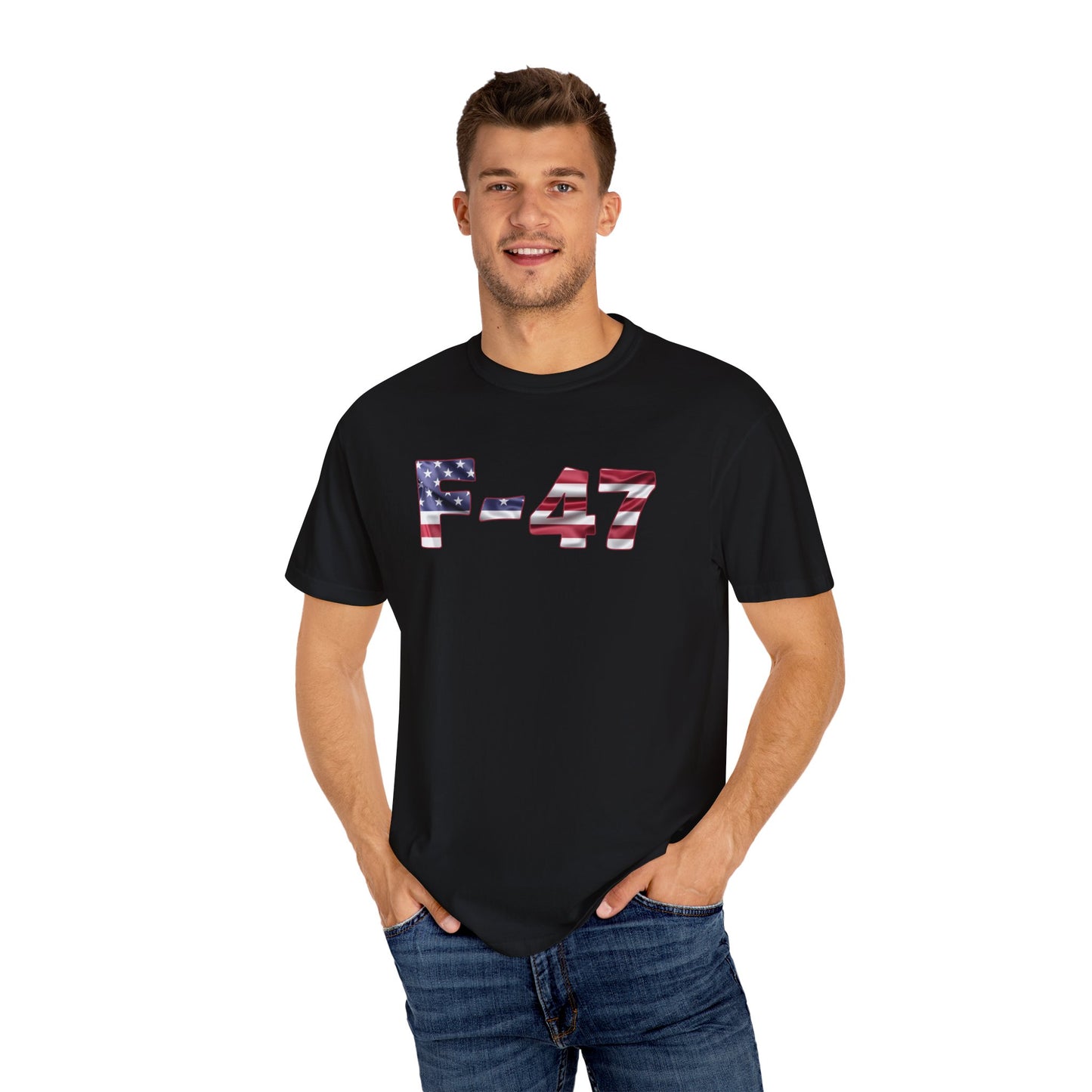 F-47 American Flag Unisex Garment-Dyed T-Shirt