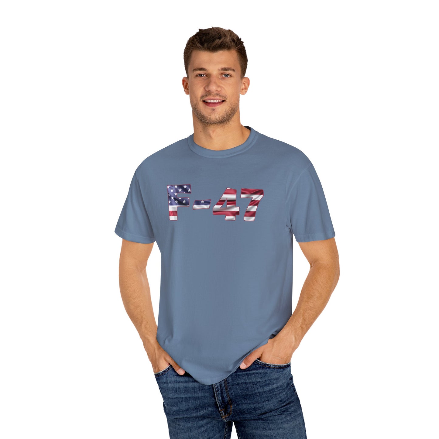 F-47 American Flag Unisex Garment-Dyed T-Shirt