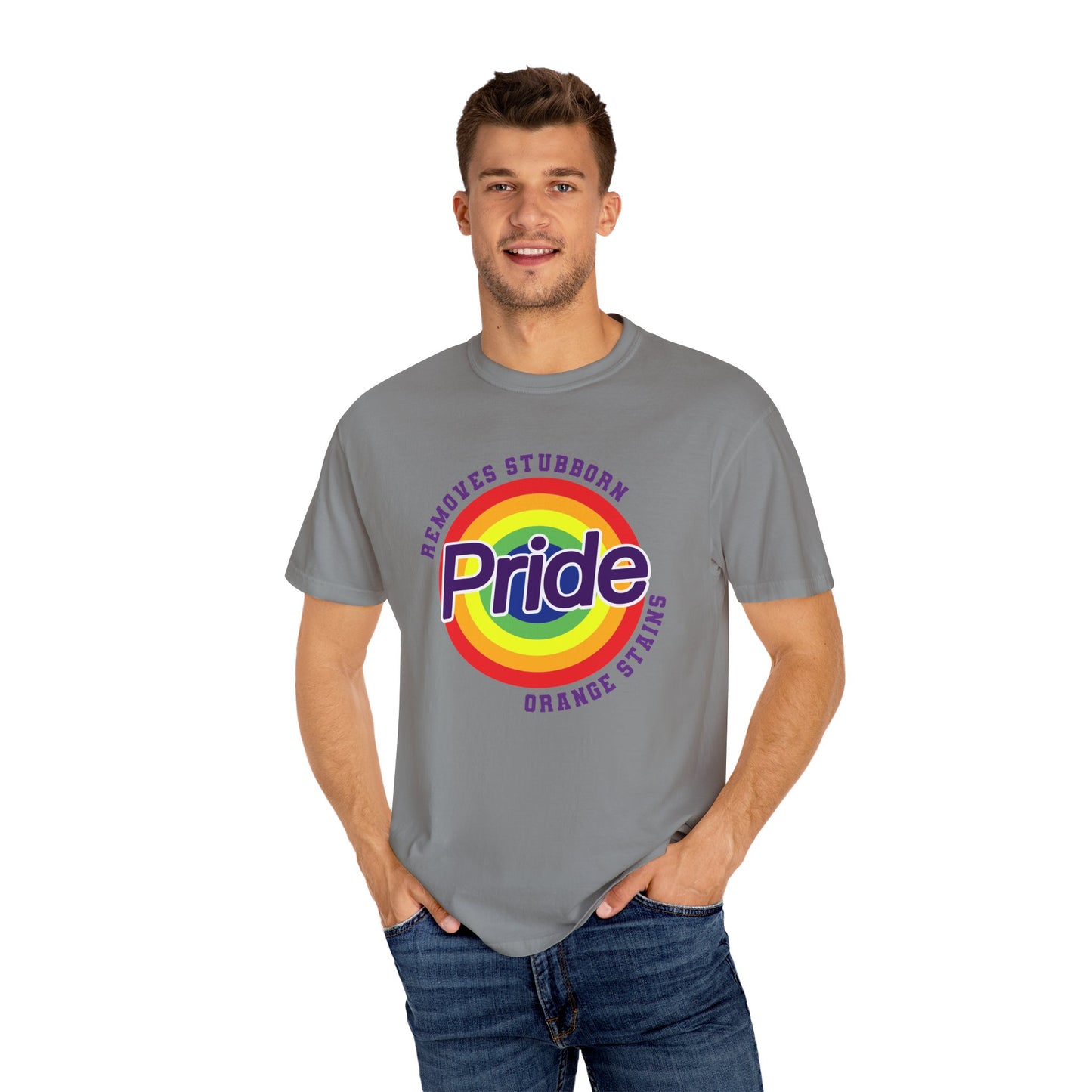 Pride Themed Unisex Garment-Dyed T-Shirt - Removes Stubborn Orange Stains