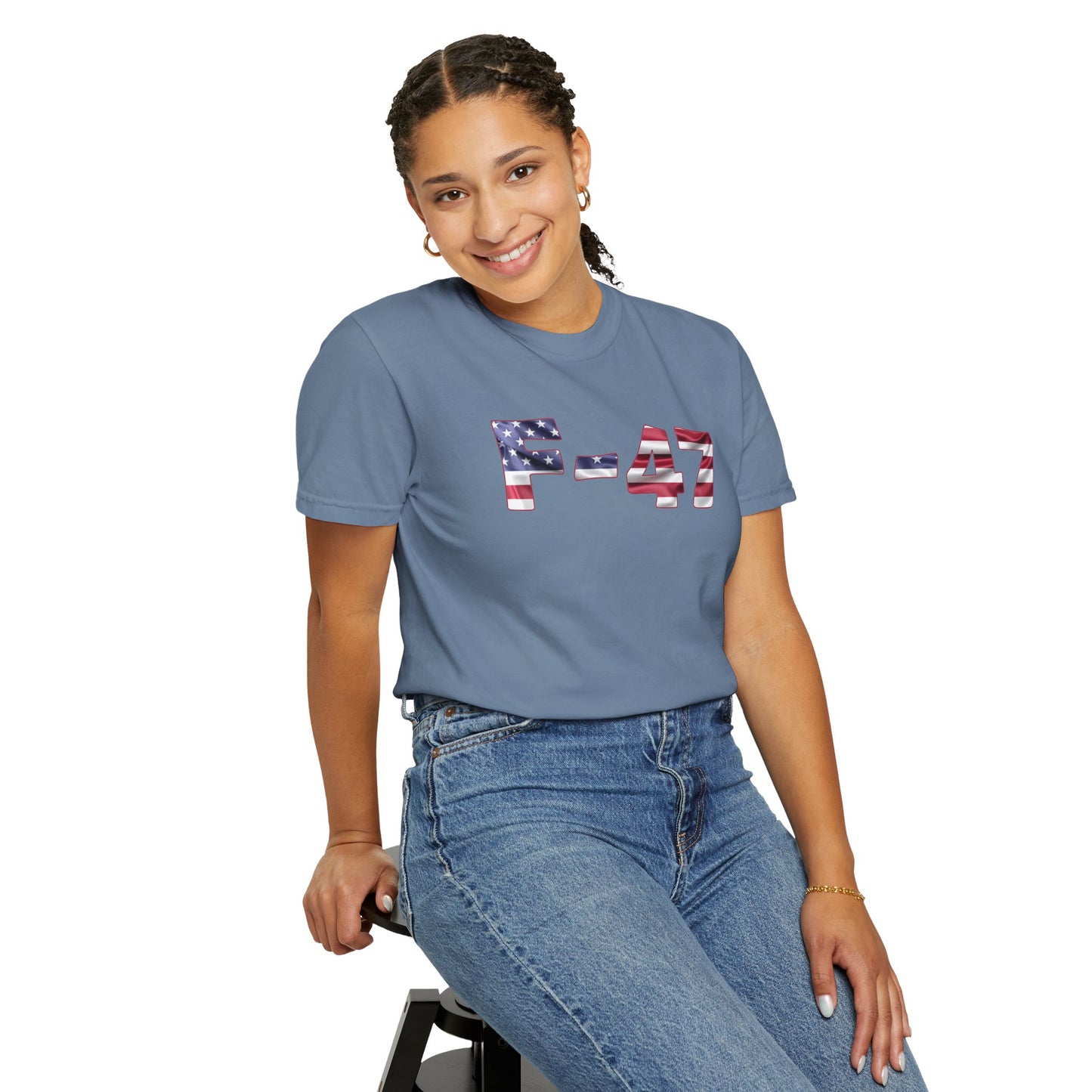 F-47 American Flag Unisex Garment-Dyed T-Shirt