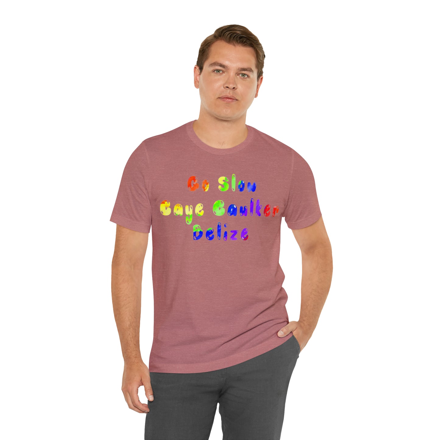 Go Slow Rainbow Unisex Jersey Short Sleeve Tee
