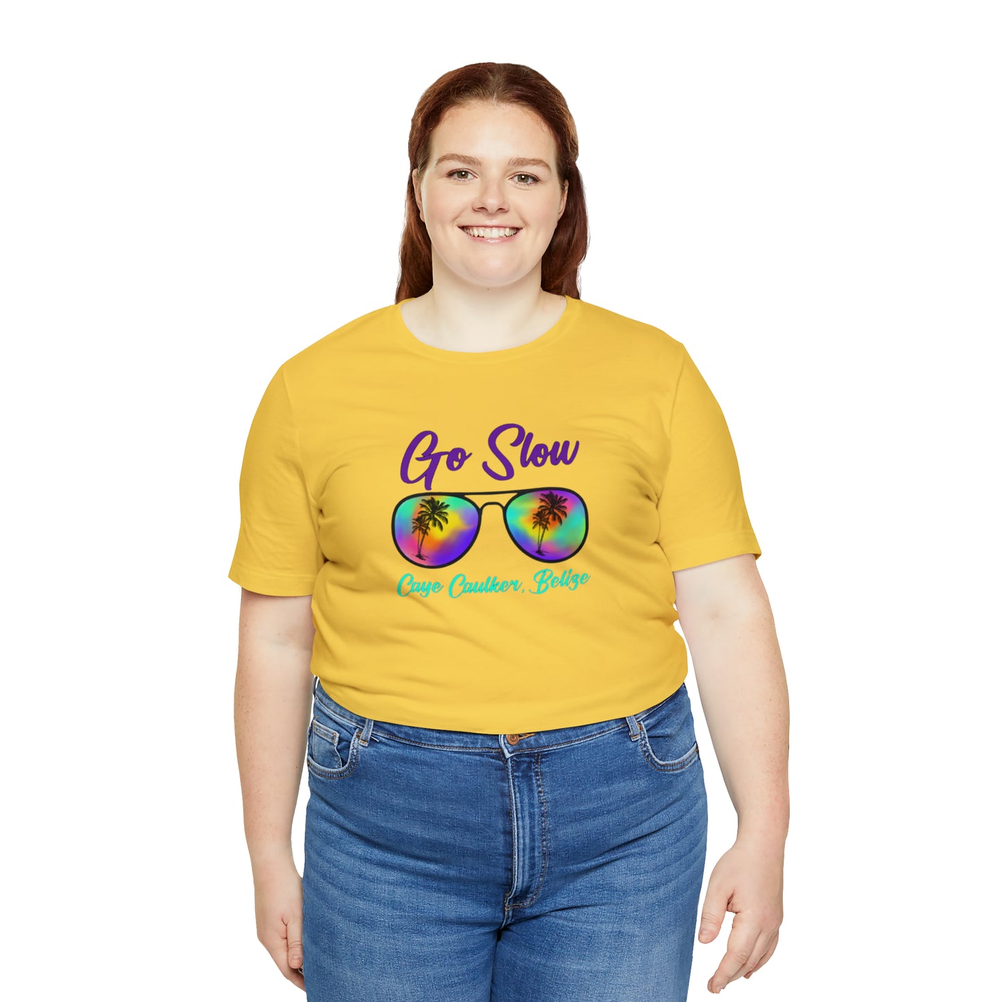 Unisex Go Slow Purple Short Sleeve Tee