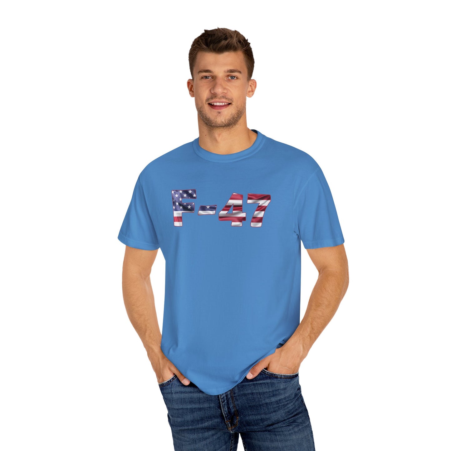 F-47 American Flag Unisex Garment-Dyed T-Shirt