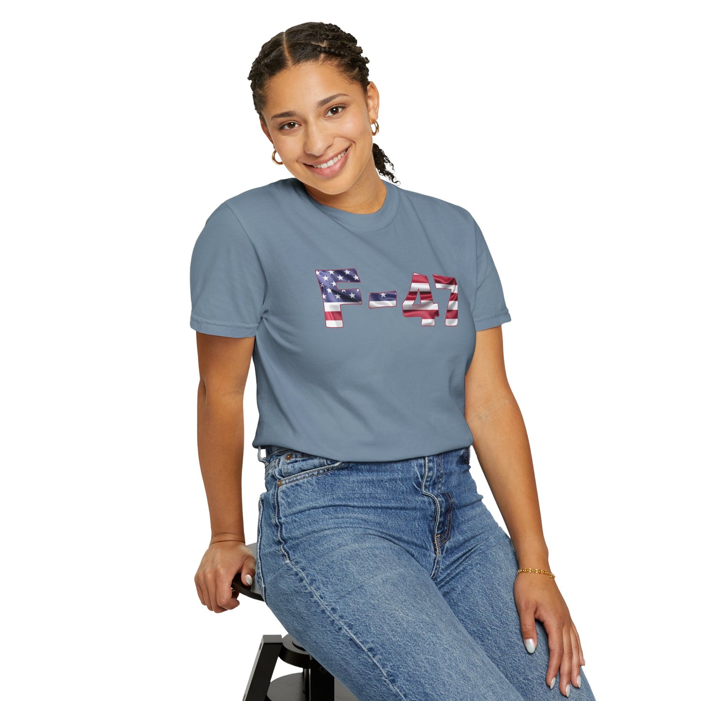 F-47 American Flag Unisex Garment-Dyed T-Shirt