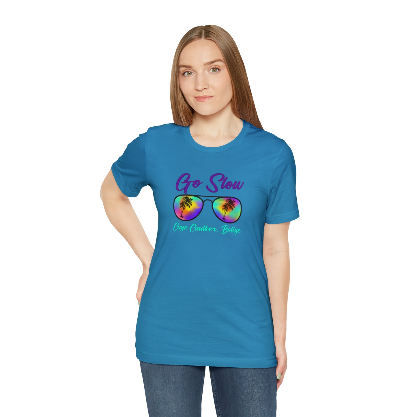 Unisex Go Slow Purple Short Sleeve Tee