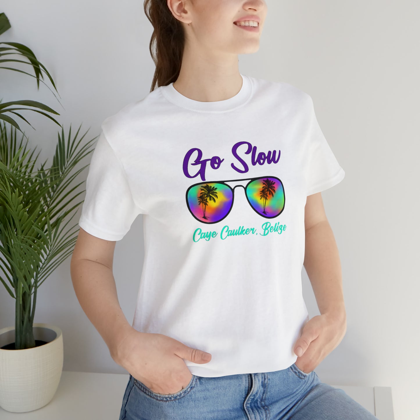 Unisex Go Slow Purple Short Sleeve Tee
