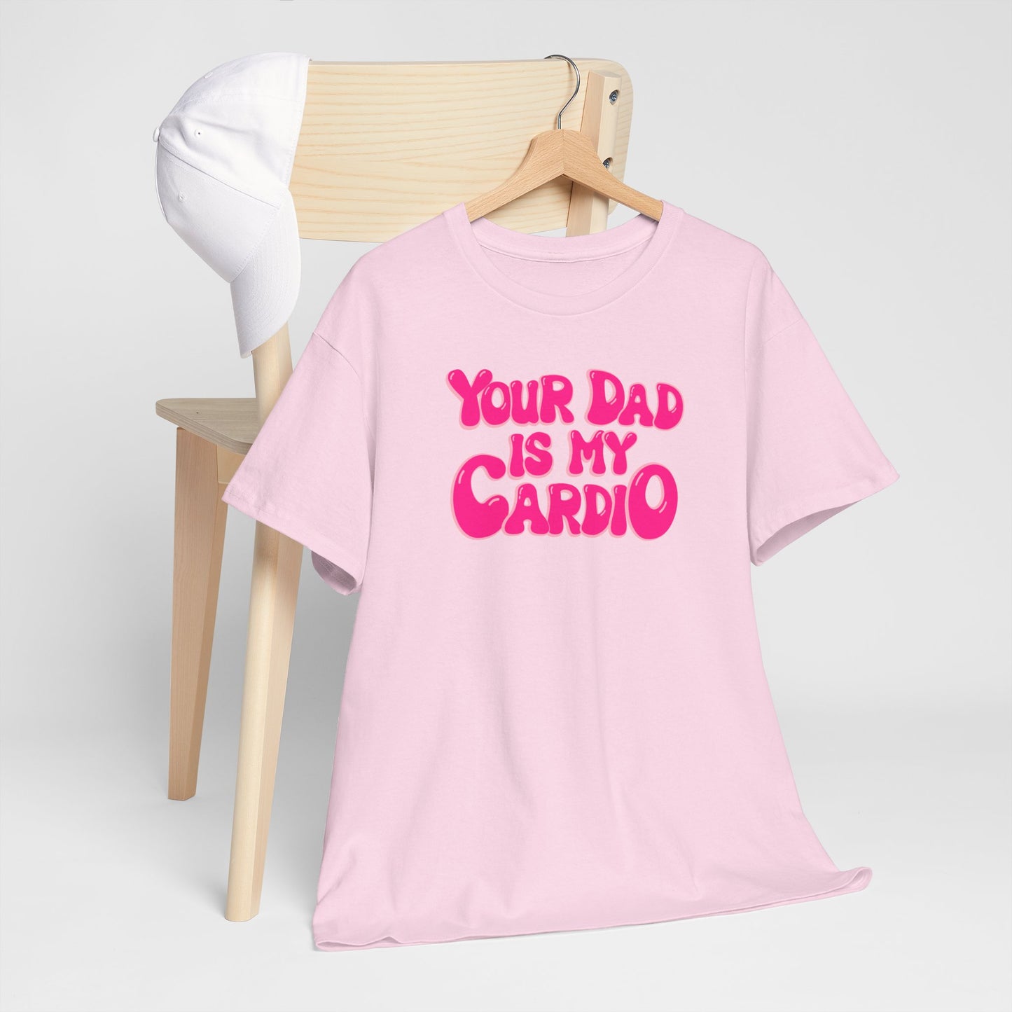 Funny Unisex Heavy Cotton Tee - "Your Dad Is My Cardio"