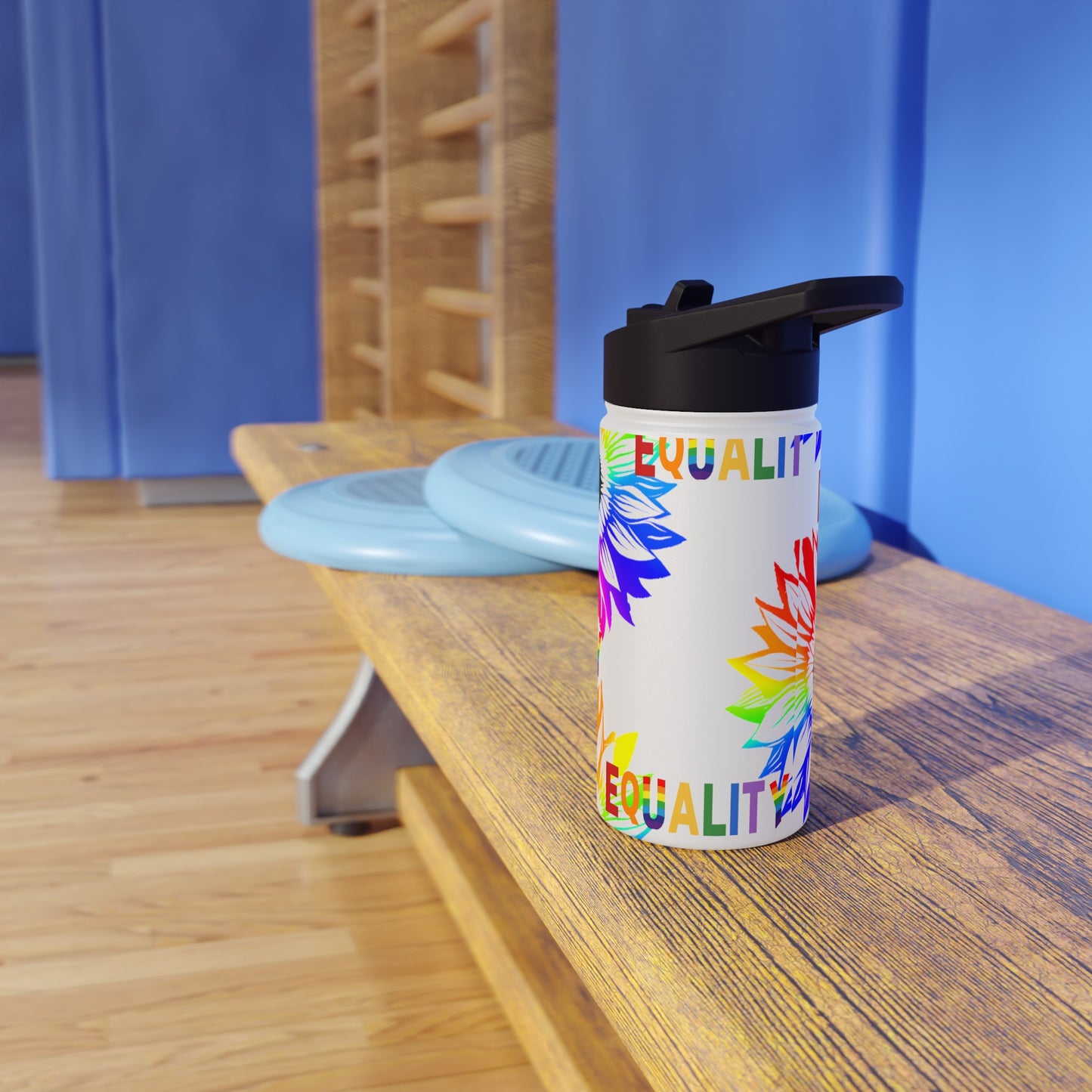 Equality Sunflower Stainless Steel Water Bottle, Standard Lid