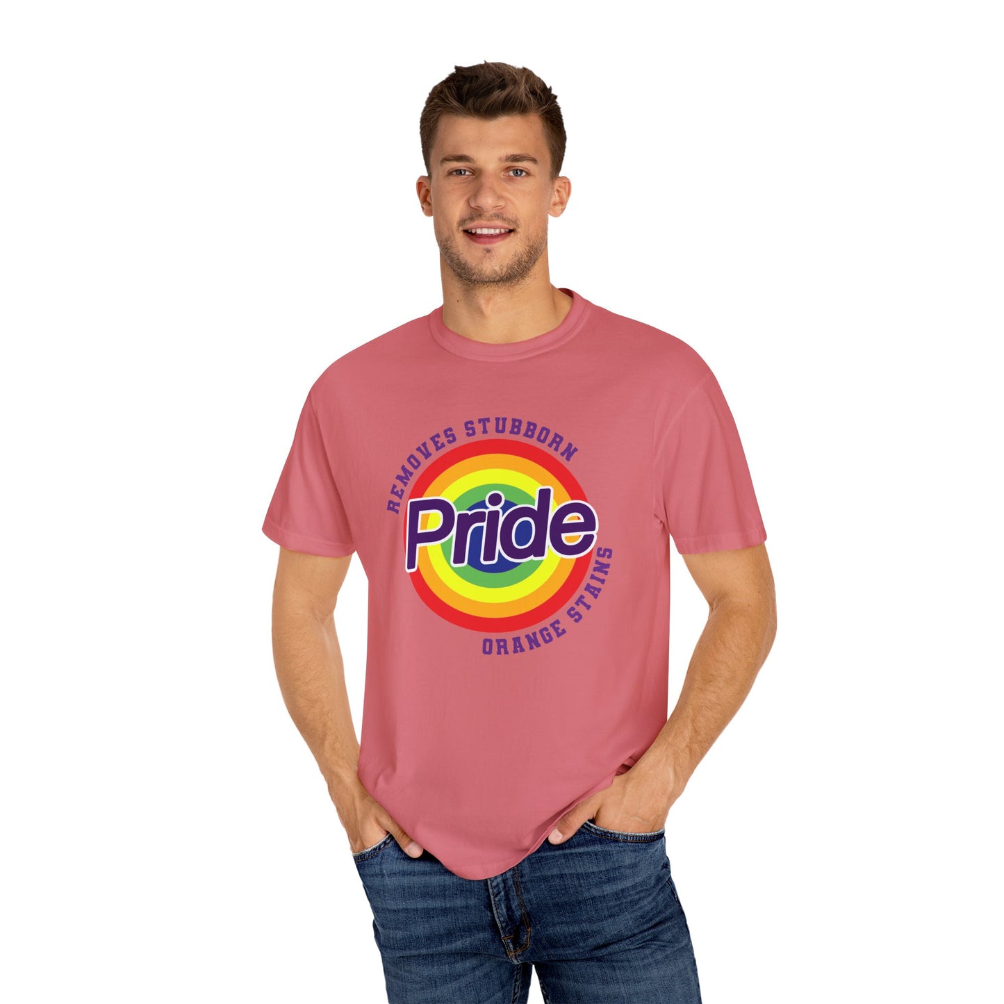 Pride Themed Unisex Garment-Dyed T-Shirt - Removes Stubborn Orange Stains